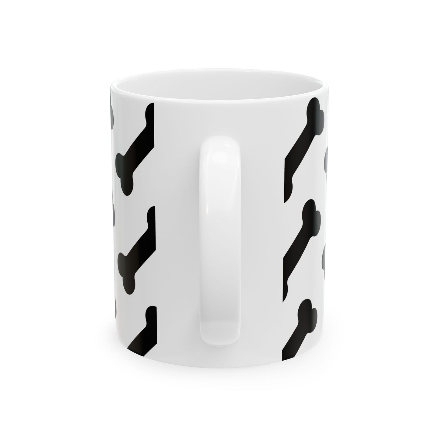 Dog Mom Coffee Mug – Bone Pattern Ceramic Mug, Pet Lover Gift, 11oz & 15oz, National Dog Day Coffee Cup, Dog Themed Mug for Women