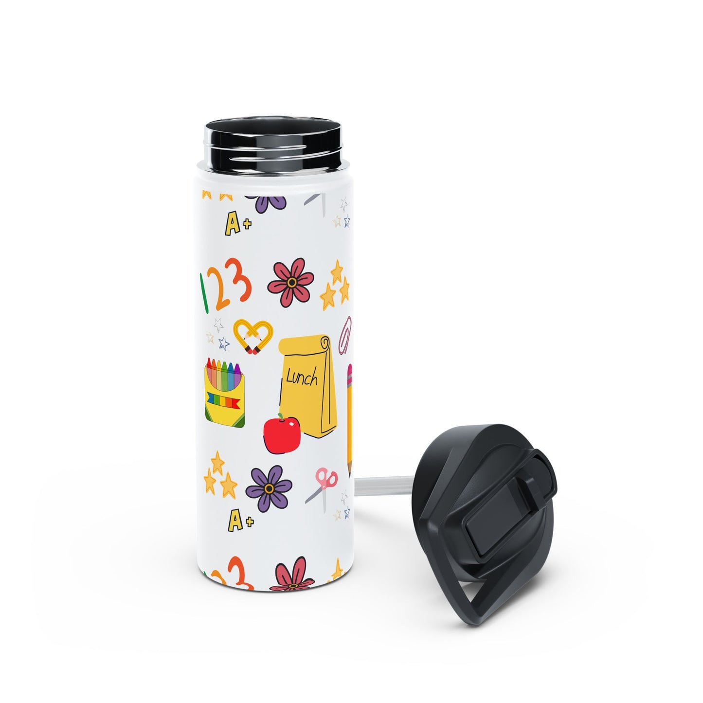 Back-to-School Stainless Steel Water Bottle | BPA-Free Insulated Kids & Teacher Gift | Keeps Drinks Hot & Cold | 12oz 18oz 32oz