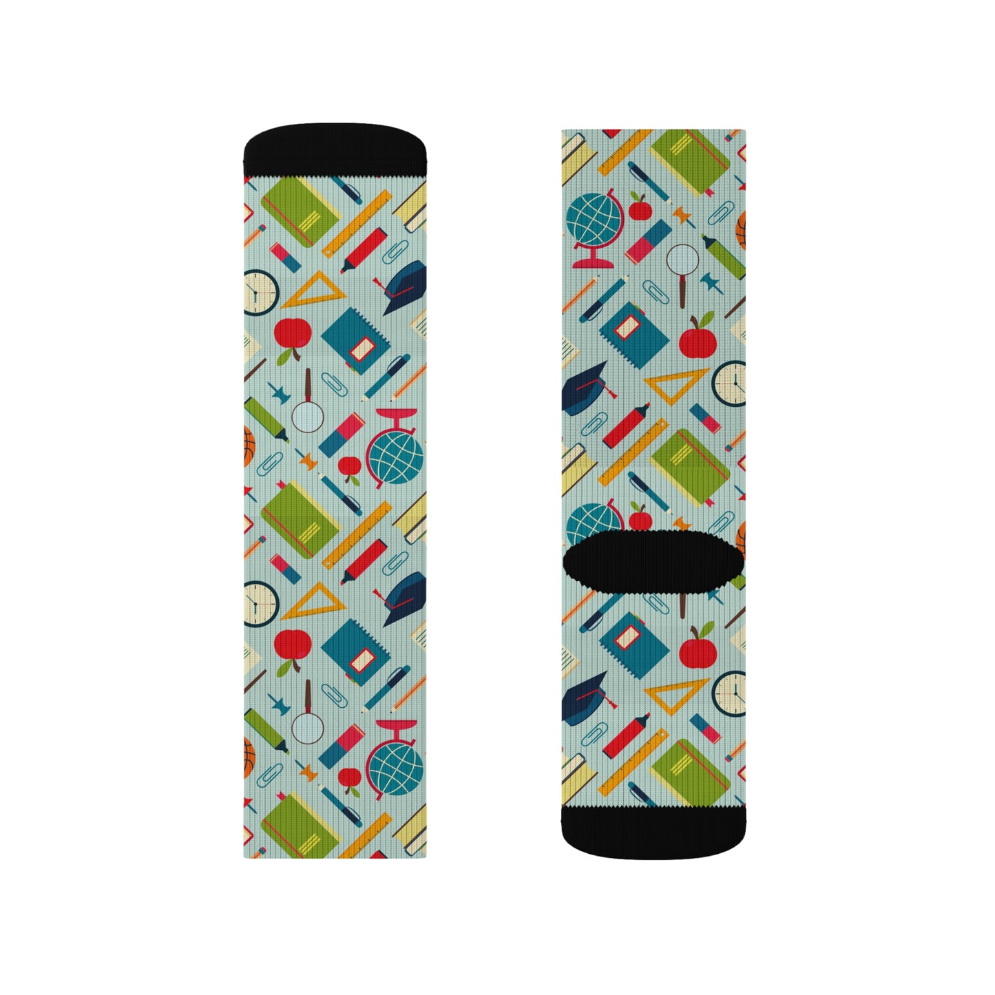 Back-to-School Pattern Socks – Unisex Crew Socks for Teachers, Students & Moms | Cute Gift for First Day of School