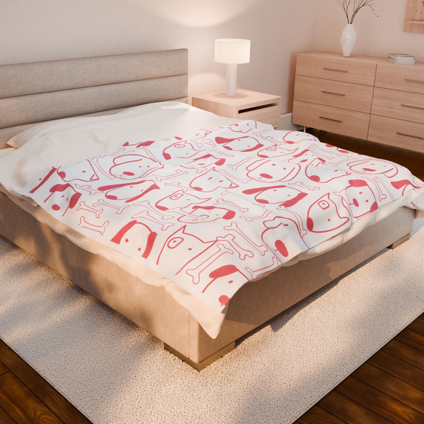 Dog Lover Velveteen Plush Blanket – Cozy Soft Throw in 3 Sizes for Pet Parents & Home Decor