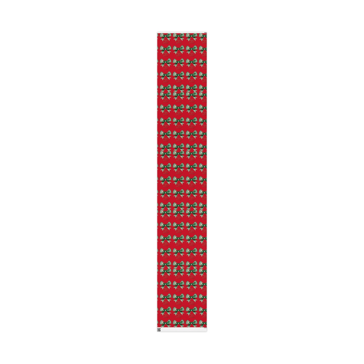 Festive Red Bow Wrapping Paper : Elegant Holiday Gift Wrap with Green Bow & 'Happy Holidays' Script, Perfect for Christmas Gifts