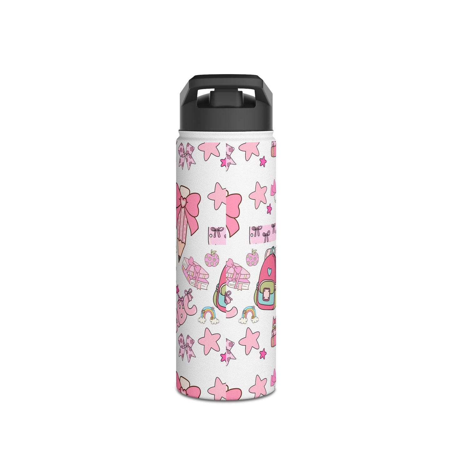 Kawaii Back-to-School Stainless Steel Water Bottle – Keeps Drinks Hot 12hrs, Cold 24hrs