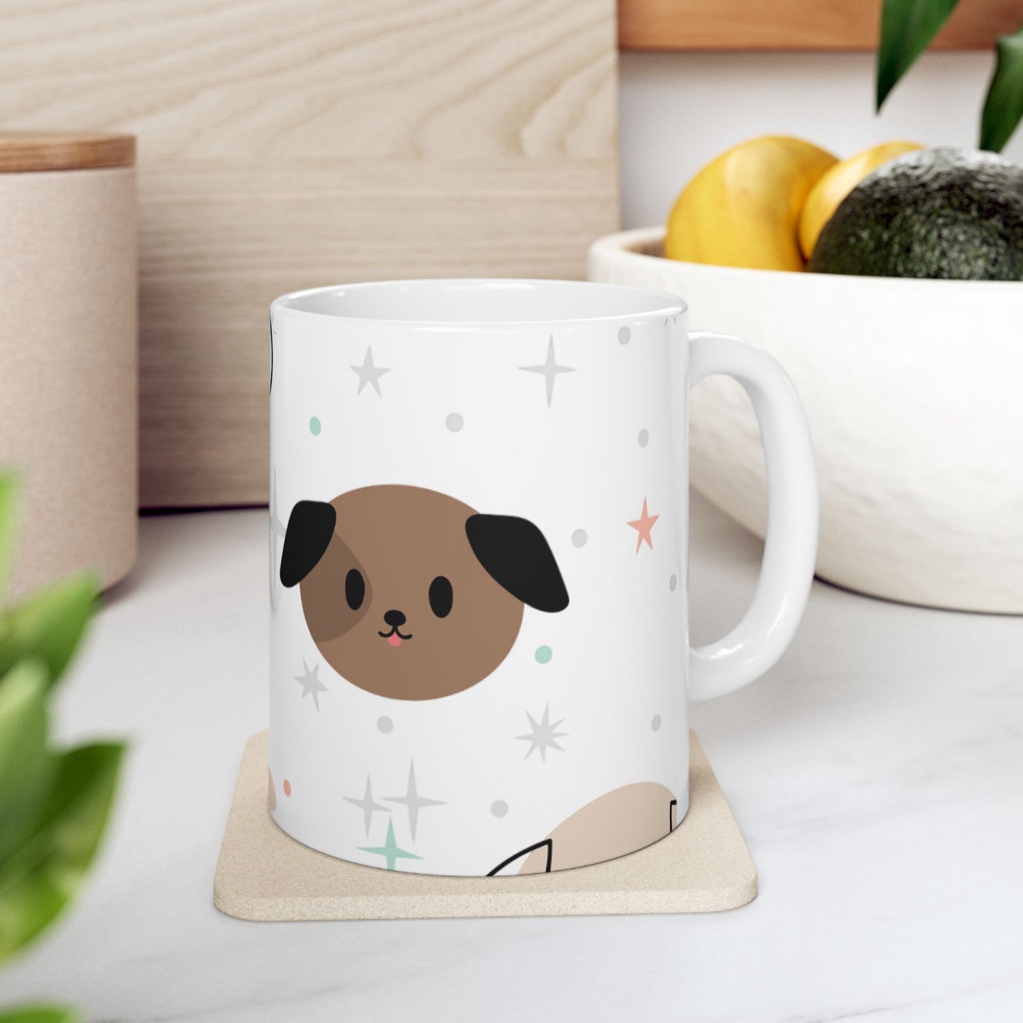 Cute Dog Face Ceramic Mug – National Dog Day Coffee Cup in 11oz & 15oz