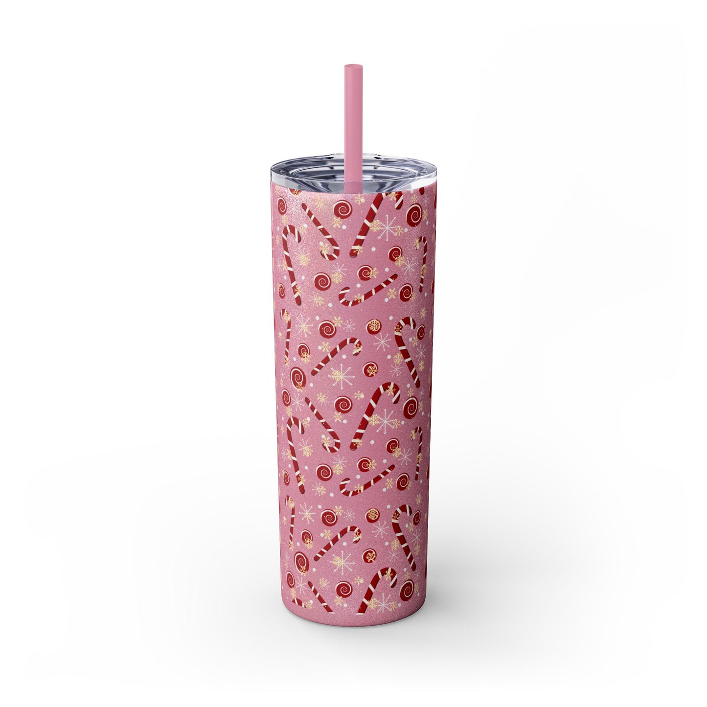 Personalized Candy Cane Skinny Tumbler 20oz | Festive Holiday Drinkware