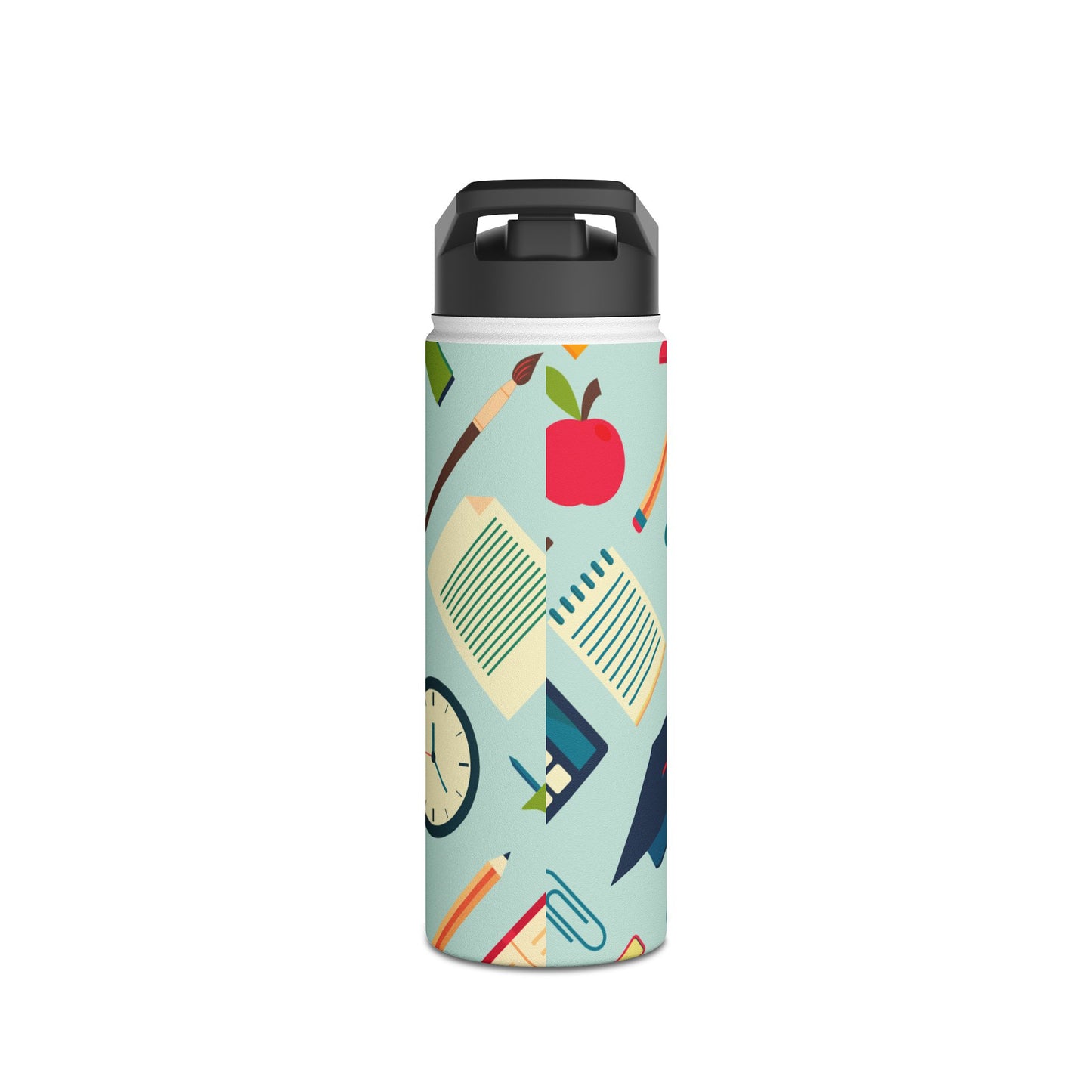 Back-to-School Stainless Steel Water Bottle – Double Wall, Leak-Proof, Fun Academic Design – 3 Sizes