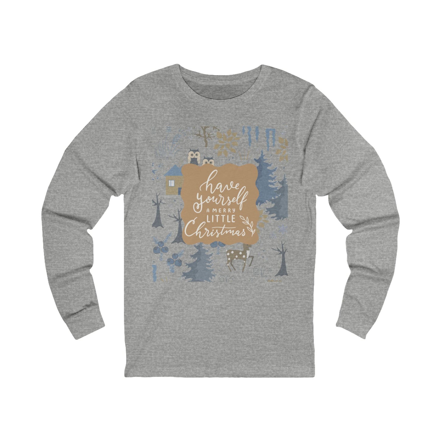 Heather Gray Holiday Long-Sleeve Shirt : Versatile Christmas Top with Matching Pajama Bottom Options