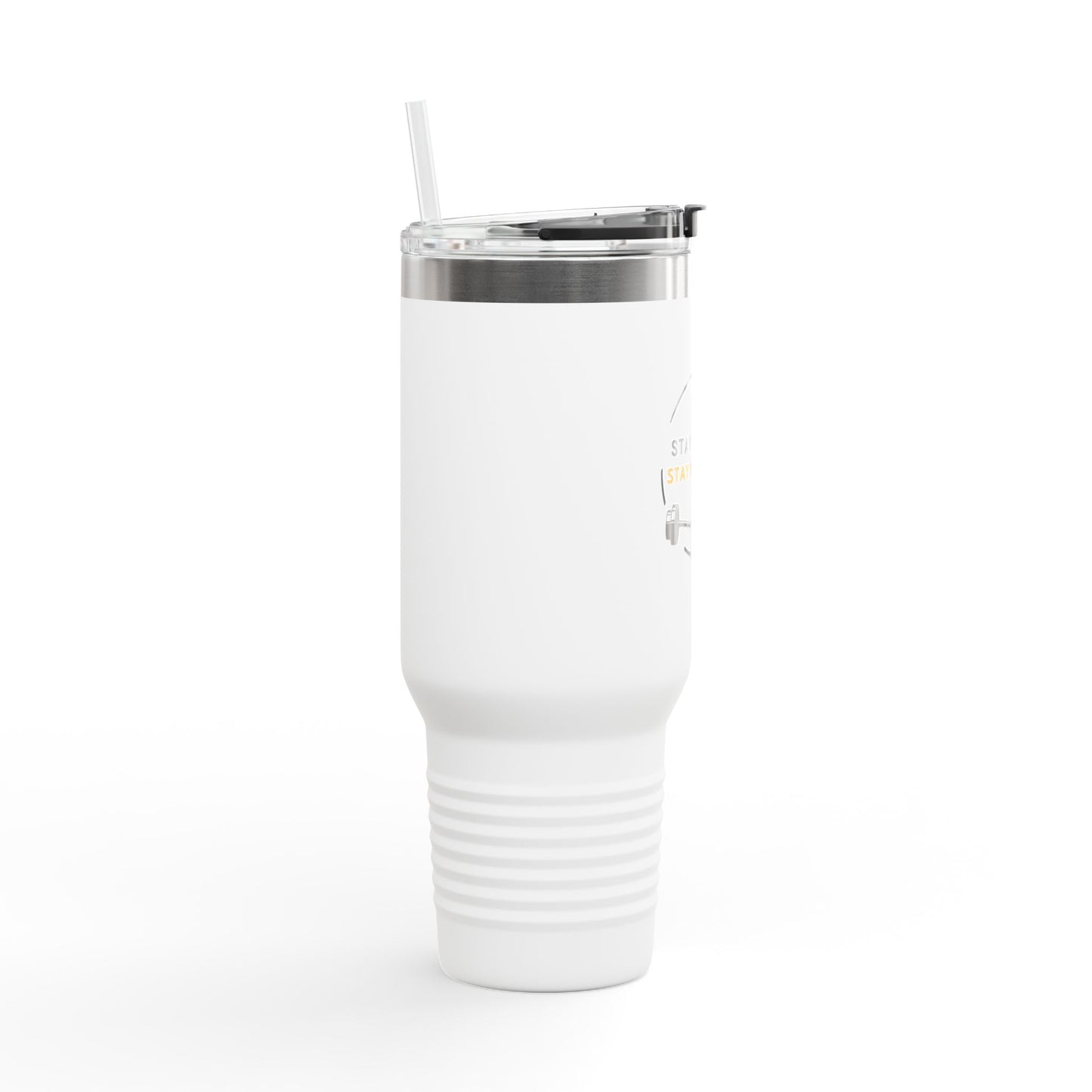 Stay Fresh Stay Focused 40oz Insulated Travel Mug Motivational Stainless-Steel Tumbler for New Years Resolutions Fitness and Hydration Goals