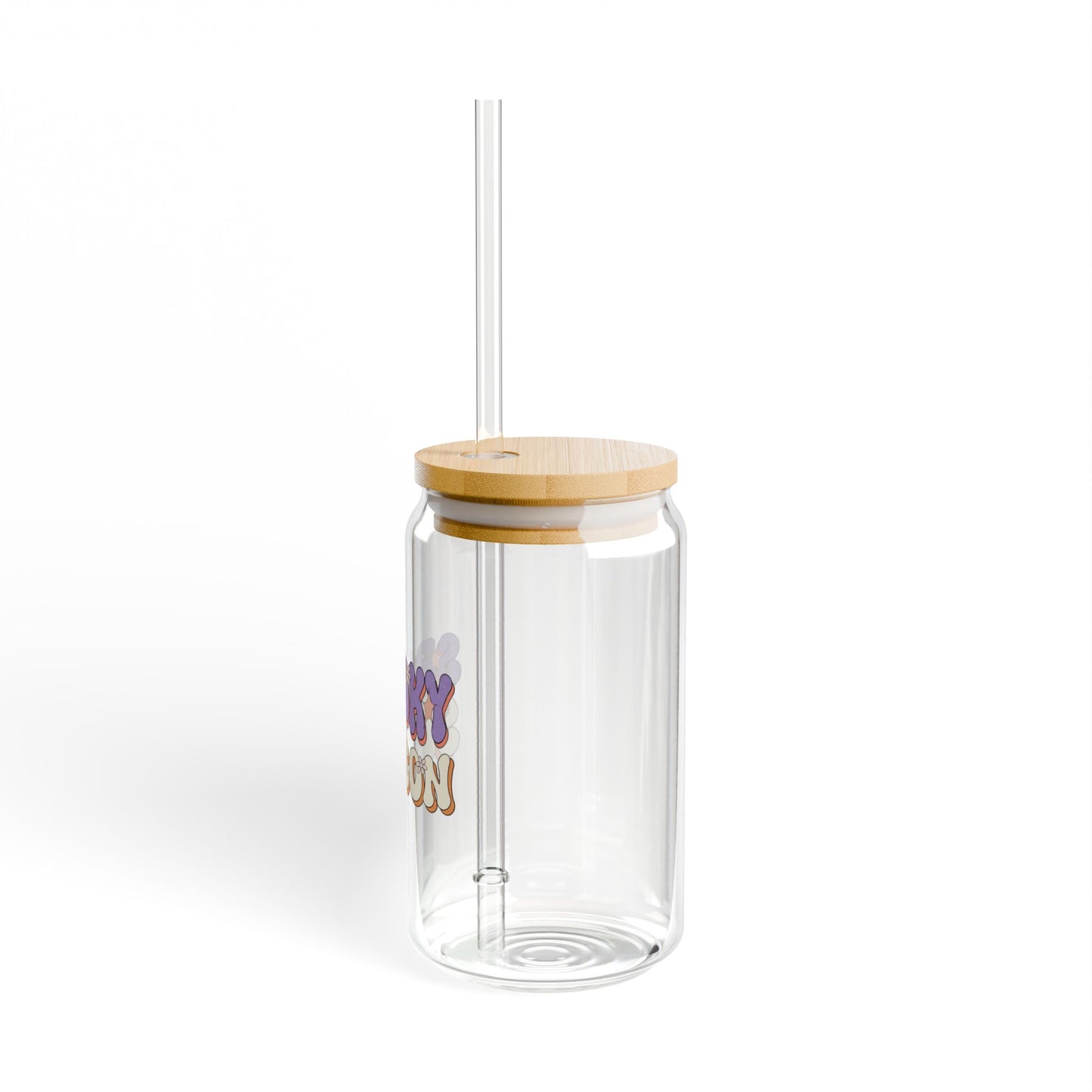Halloween Spooky Season Sipper Glass | Stylish 16oz Drinkware with Bamboo Lid | Perfect for Your Favorite Beverages