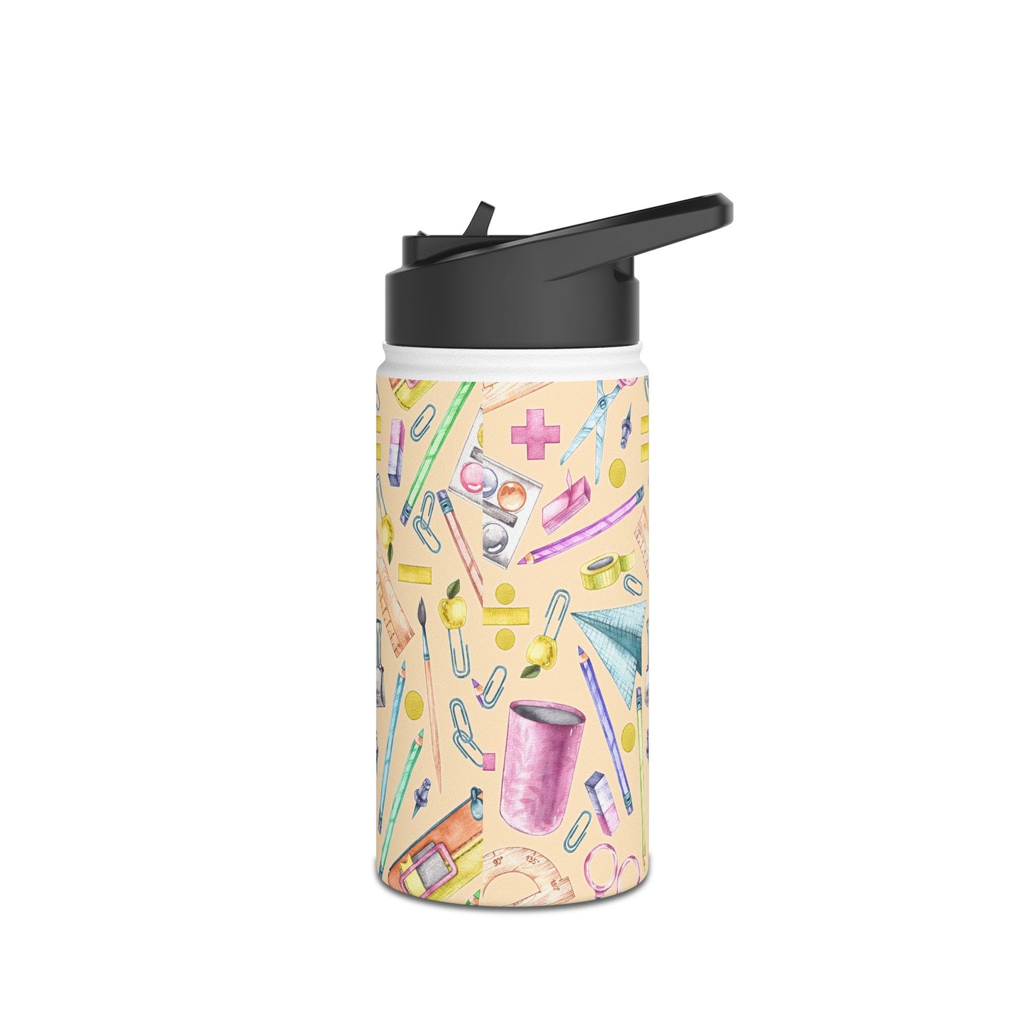 Back-to-School Stainless Steel Water Bottle – Cute School Supplies Design, BPA-Free, Leakproof, Hot & Cold
