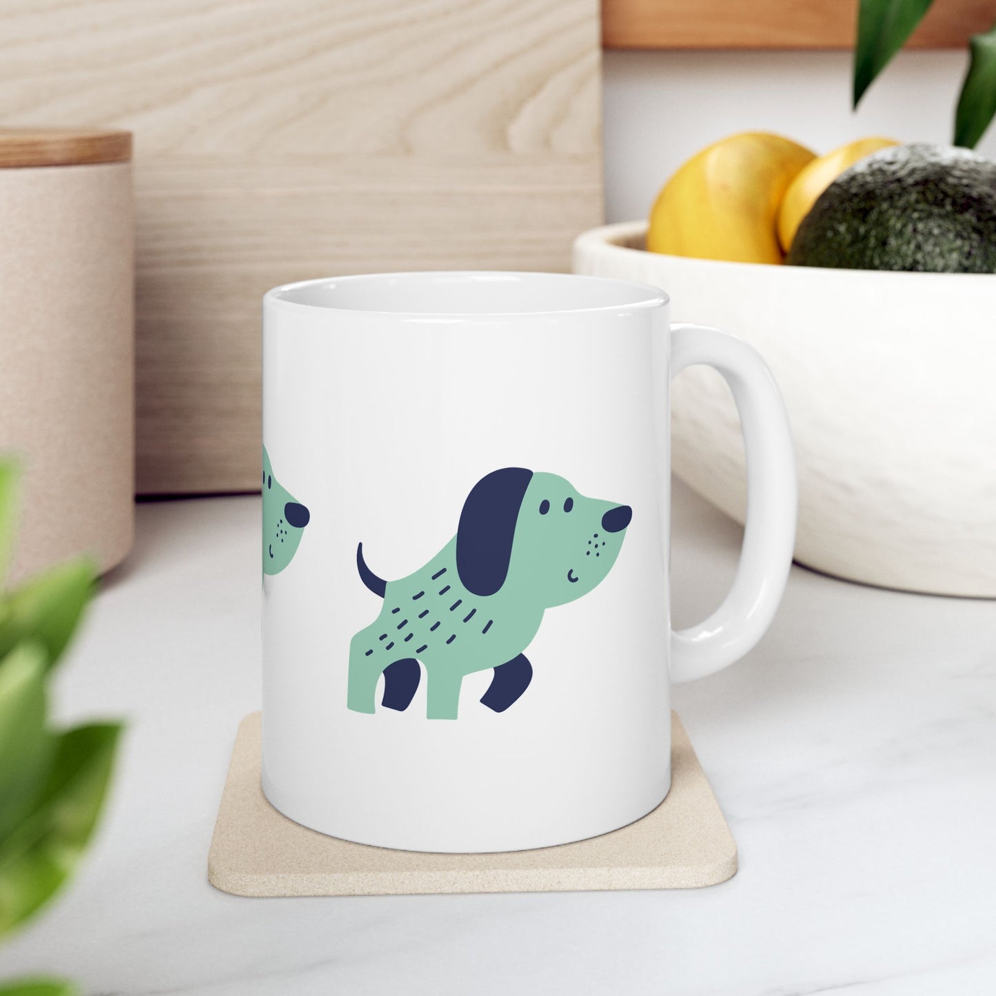 Dog Lover Coffee Mug – Cute Puppy Print Ceramic Cup for Dog Moms | 11oz & 15oz Sizes