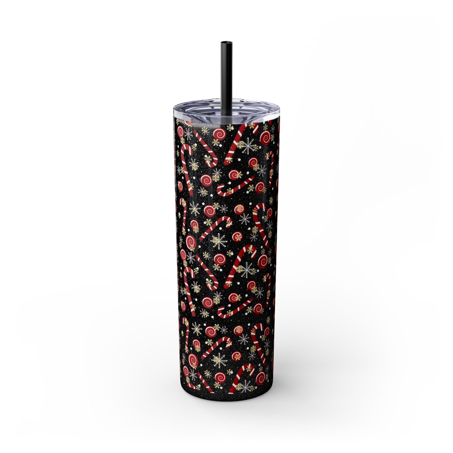 Personalized Candy Cane Skinny Tumbler 20oz | Festive Holiday Drinkware