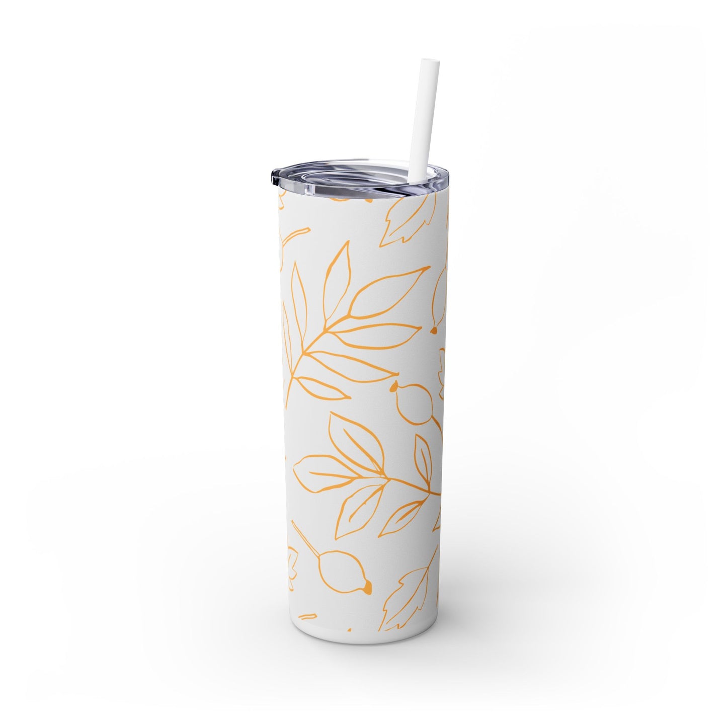 Fall Leaves Skinny Tumbler | 20oz Insulated Travel Mug |Drinks Hot for 12h & Cold for 24h | Eco-Friendly Drinkware for Autumn Lovers