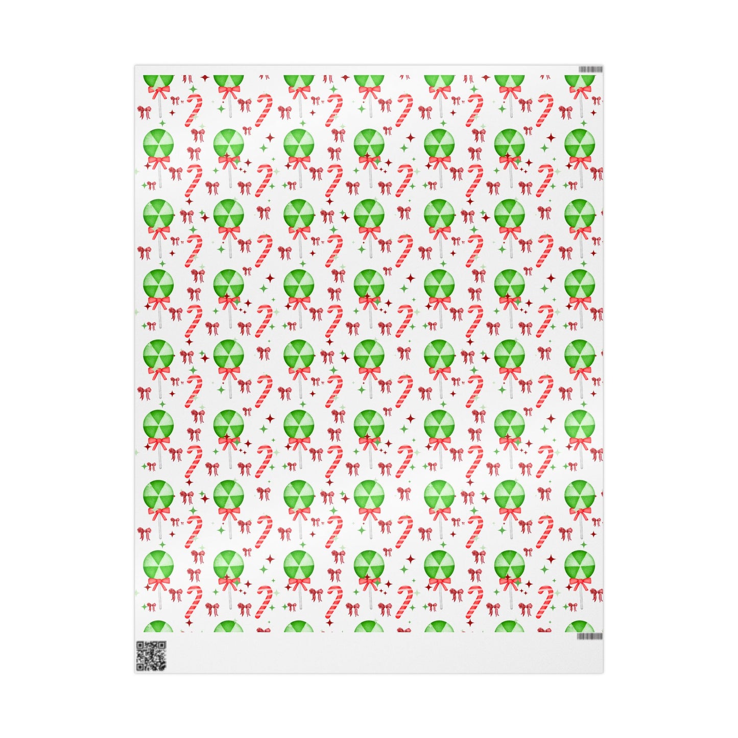 Festive Candy Cane Wrapping Paper : Holiday Gift Wrap with Peppermint Candy & Bow Design, Perfect for Christmas Gifts