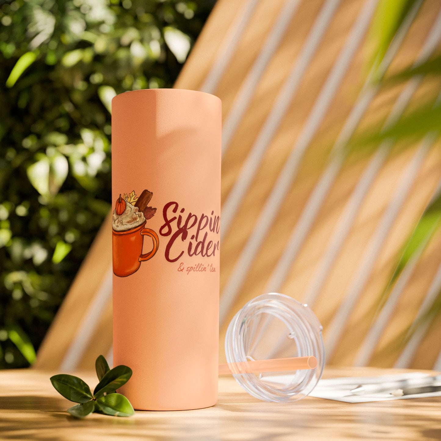Sippin’ Cider & Spill'in Tea Insulated Tumbler - Perfect for Fall Drinks, Hot & Cold Beverage Companion - 20oz BPA-Free Stainless Steel Travel Mug