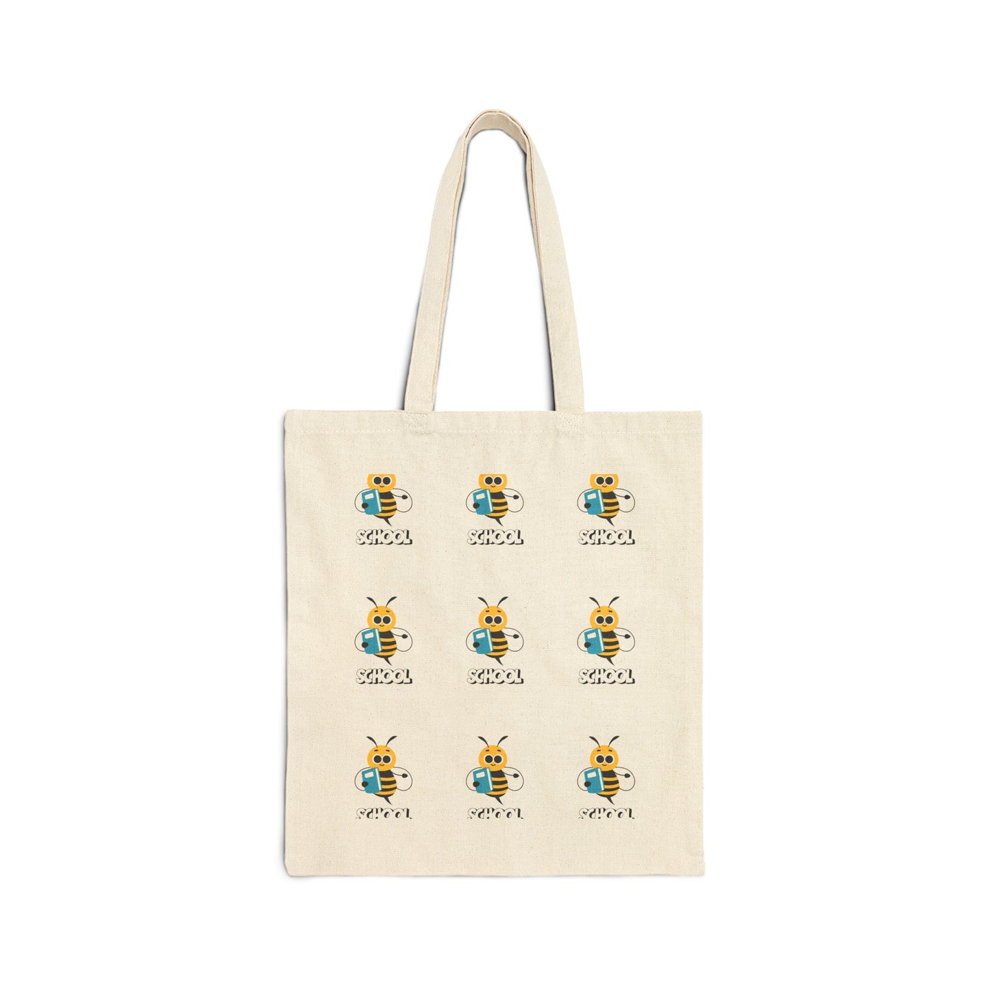 Bee School Canvas Tote Bag – Cute Back-to-School Bag for Millennial Moms & Kids