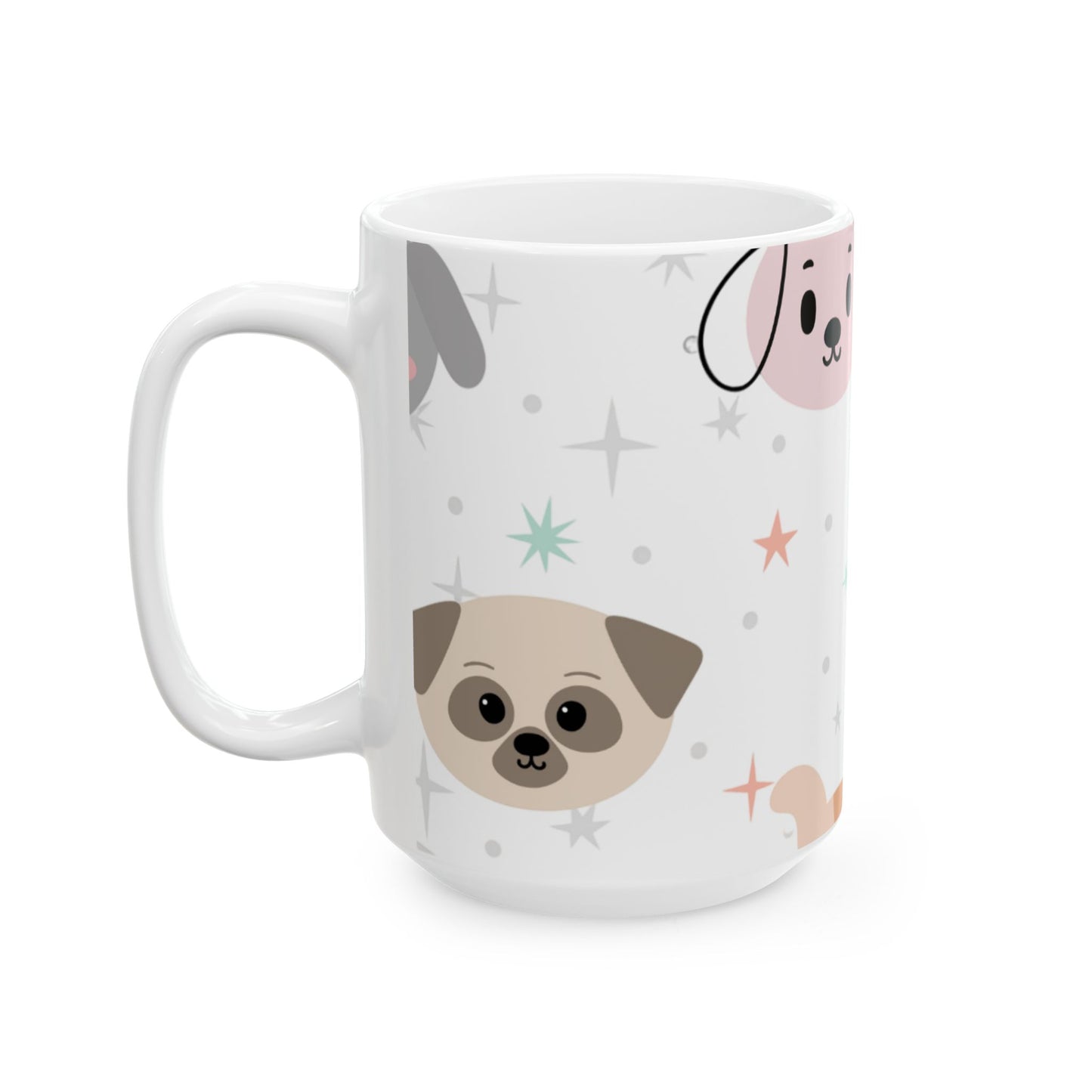 Cute Dog Face Ceramic Mug – National Dog Day Coffee Cup in 11oz & 15oz