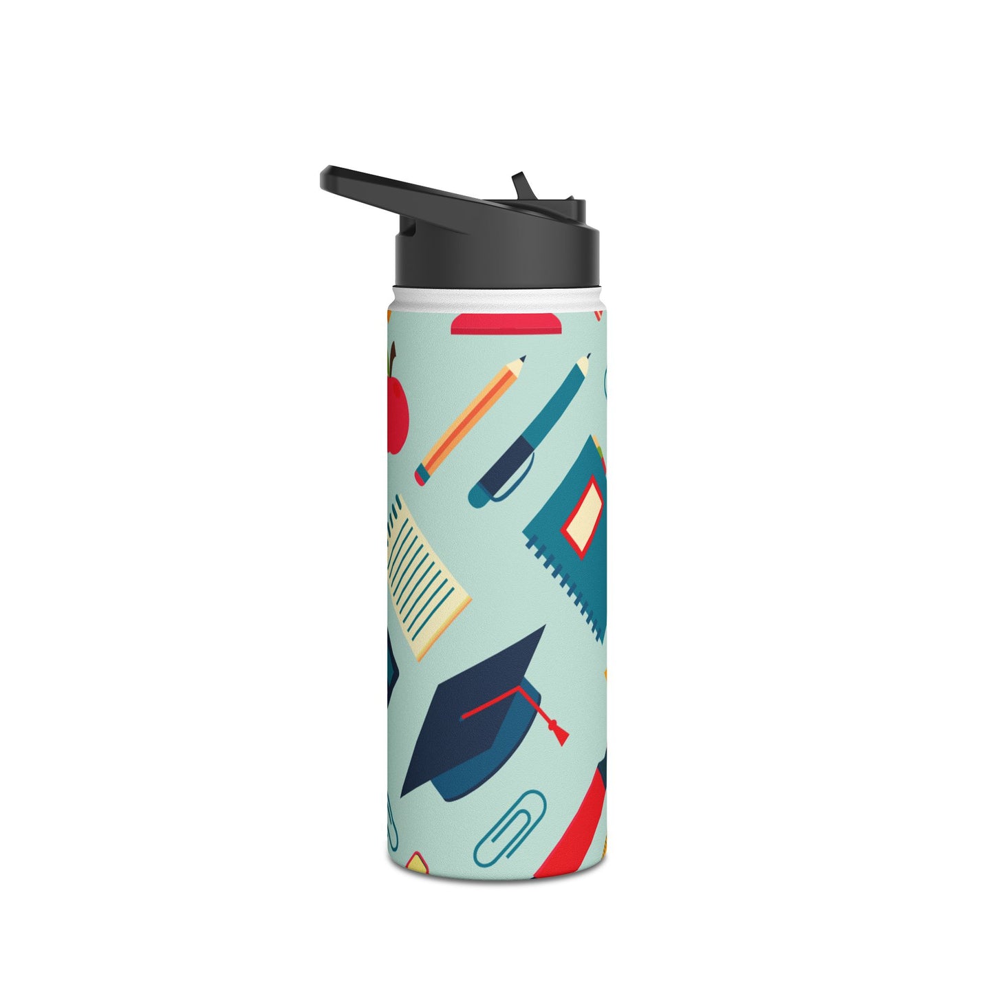 Back-to-School Stainless Steel Water Bottle – Double Wall, Leak-Proof, Fun Academic Design – 3 Sizes