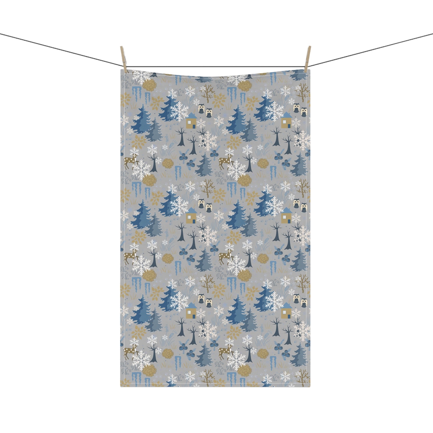 Winter Woodland Christmas Kitchen Towel : Festive Rustic Decor for Your Holiday Kitchen