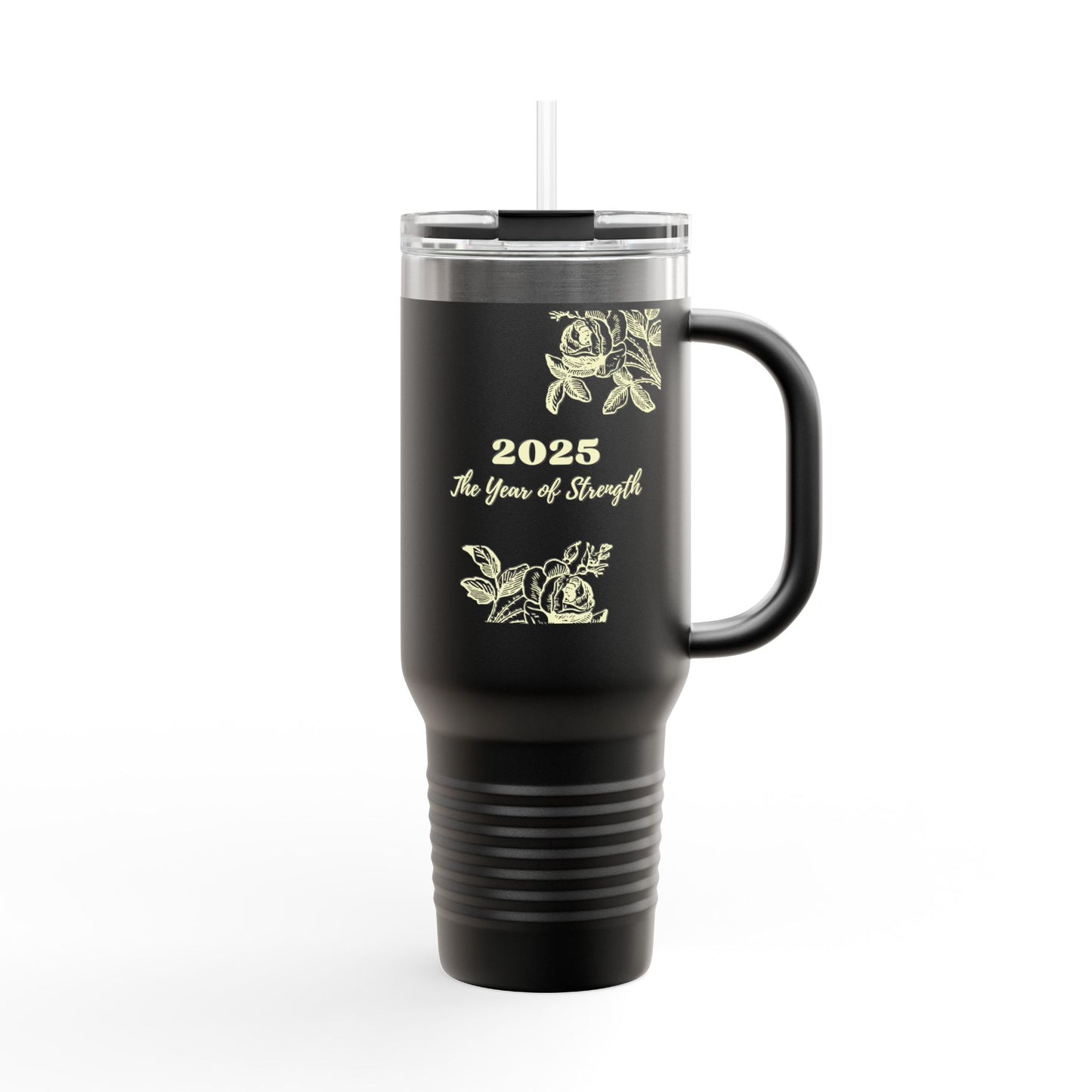 2025 Year of Strength Insulated Travel Mug Motivational Stainless-Stee Tumbler Hot and Cold Drinks 40oz Double Wall Thermos