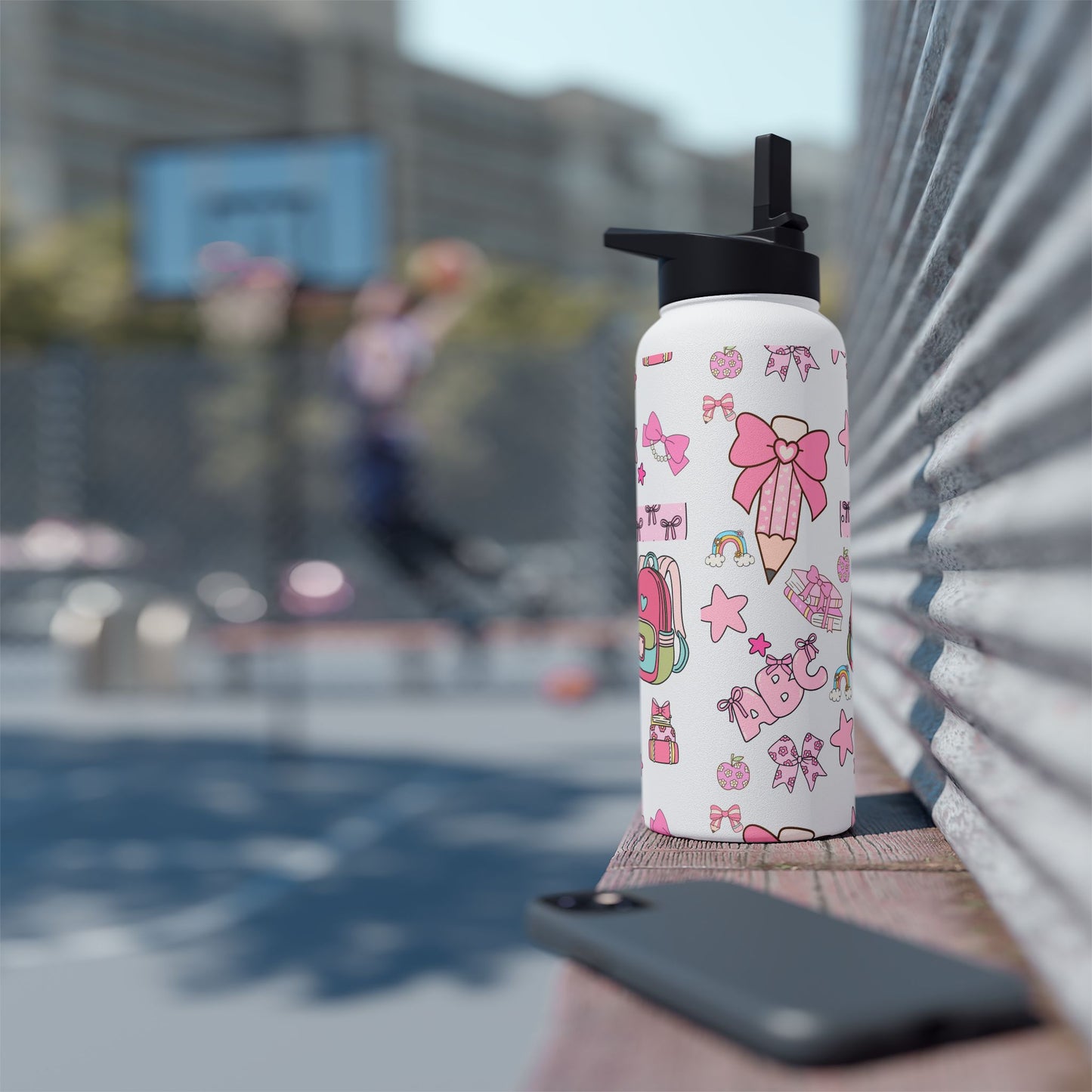 Kawaii Back-to-School Stainless Steel Water Bottle – Keeps Drinks Hot 12hrs, Cold 24hrs