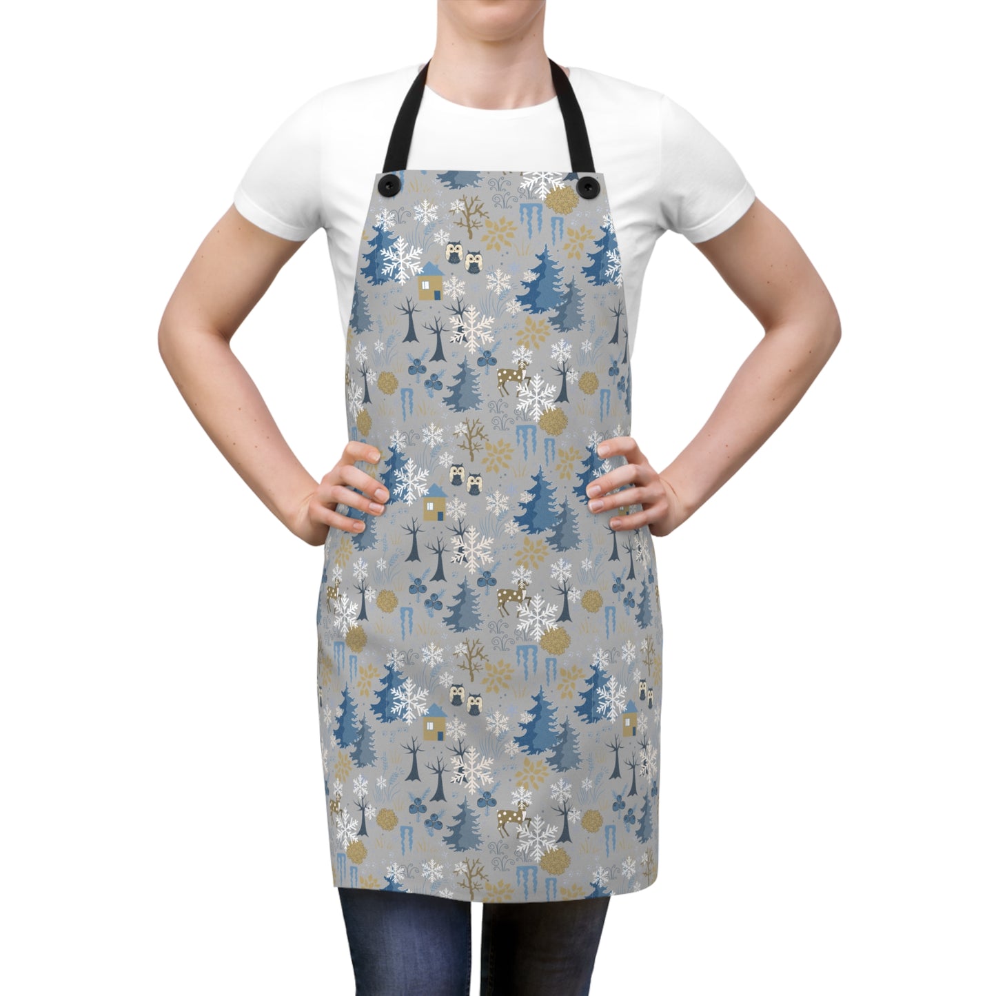 Winter Woodland Holiday Apron | Festive Kitchen Essential