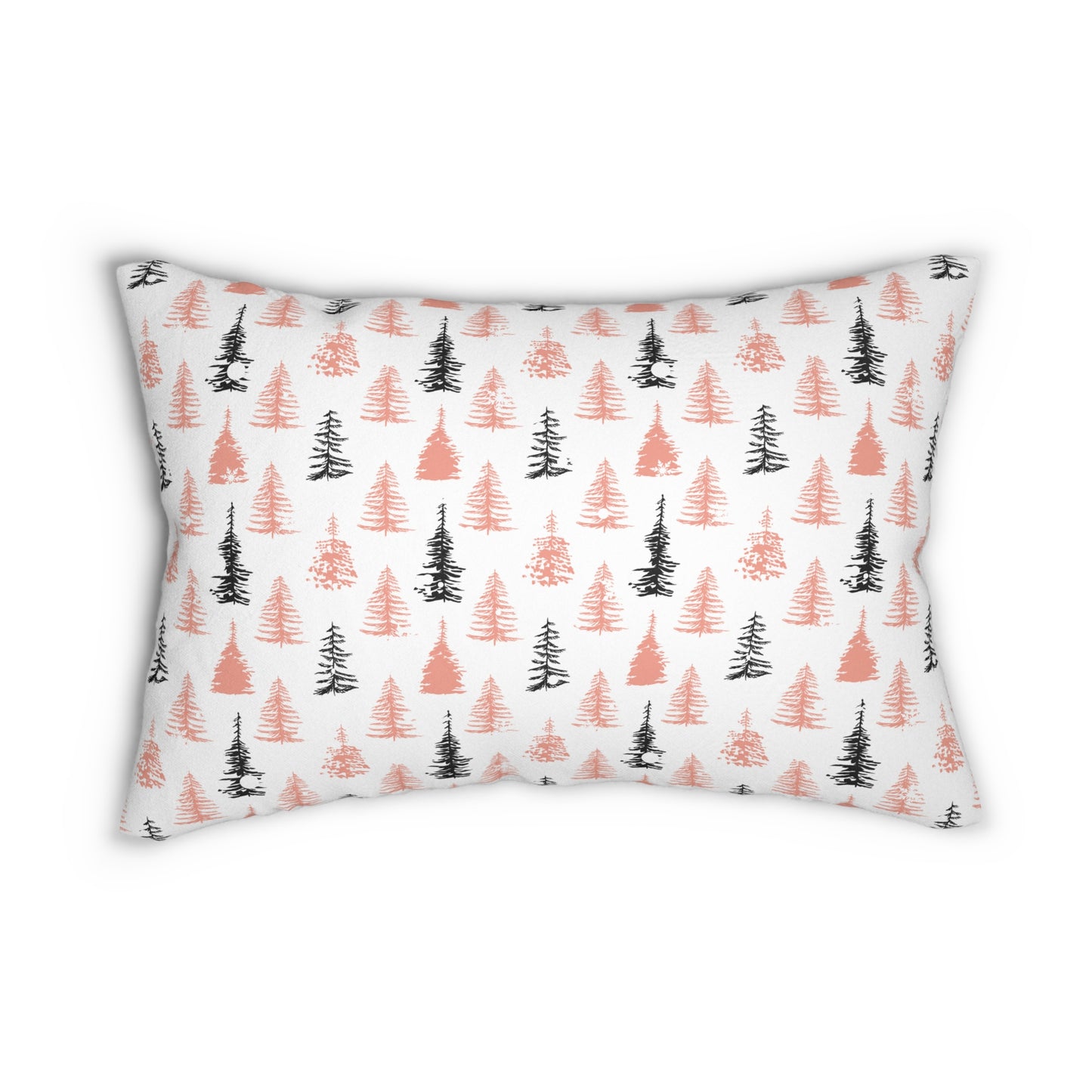 Minimalist Christmas Tree Lumbar Pillow - Modern Holiday Decor - Rectangular Winter Cushion