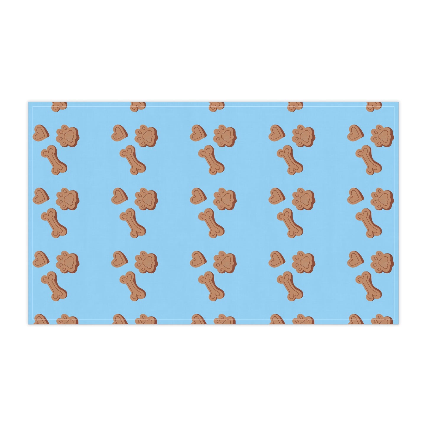 Dog Lover’s Treat - Blue Paw Print Tea Towel 18x30" Cotton or Polyester National Dog Day Gift