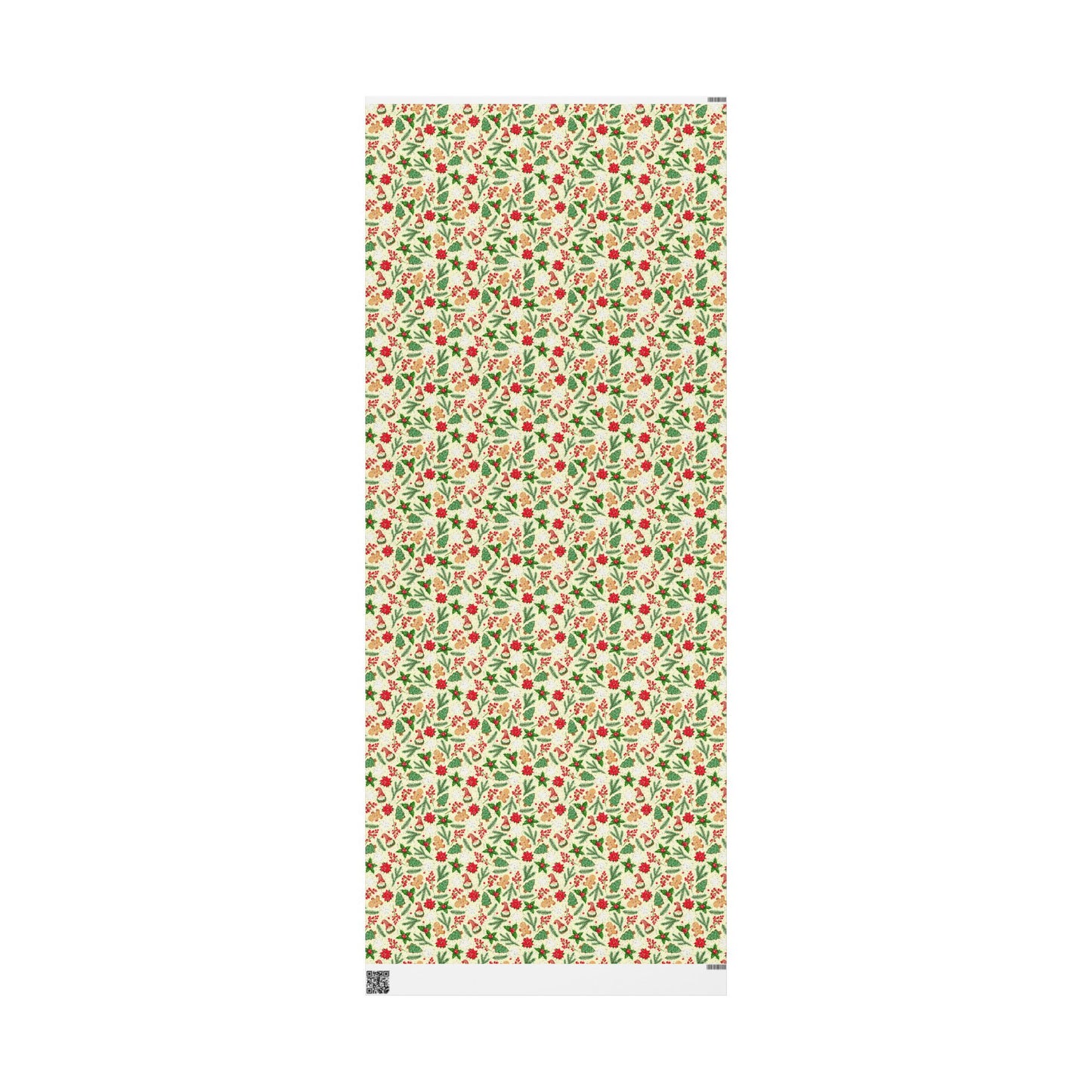 Classic Christmas Wrapping Paper : Festive Holiday Gift Wrap with Gingerbread, Poinsettias, Holly, and Santa Hats