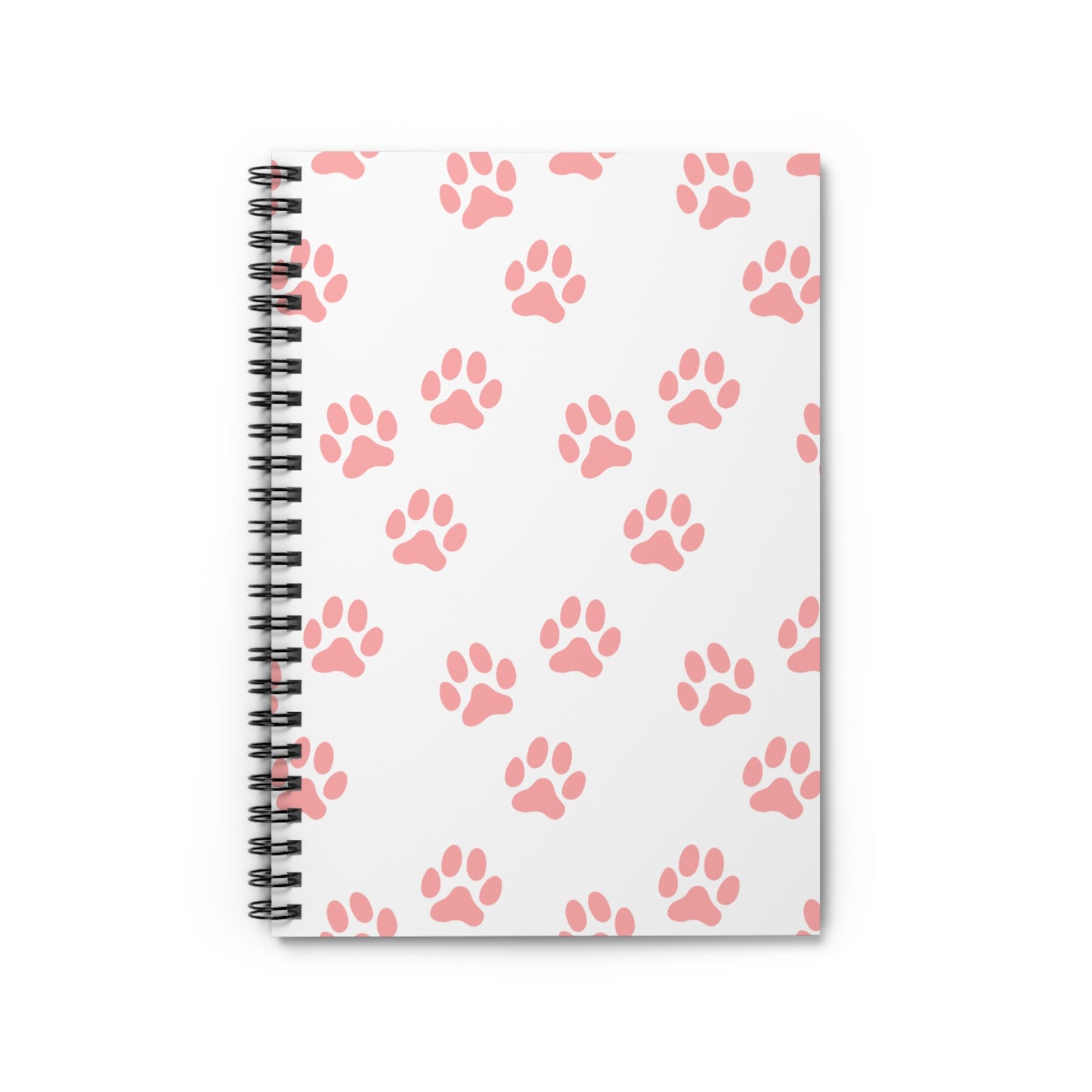 Pink Paw Print Spiral Notebook – Dog Mom Stationery Gift | National Dog Day Essentials