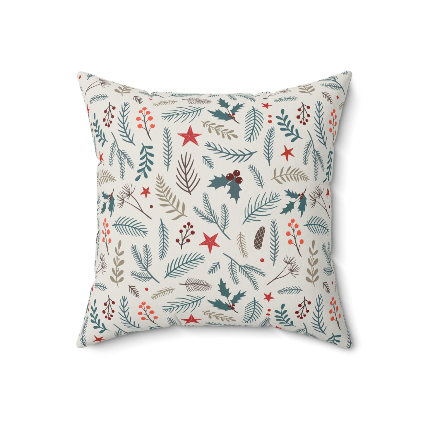 Festive Botanical Christmas Throw Pillow | Elegant Holiday Home Decor