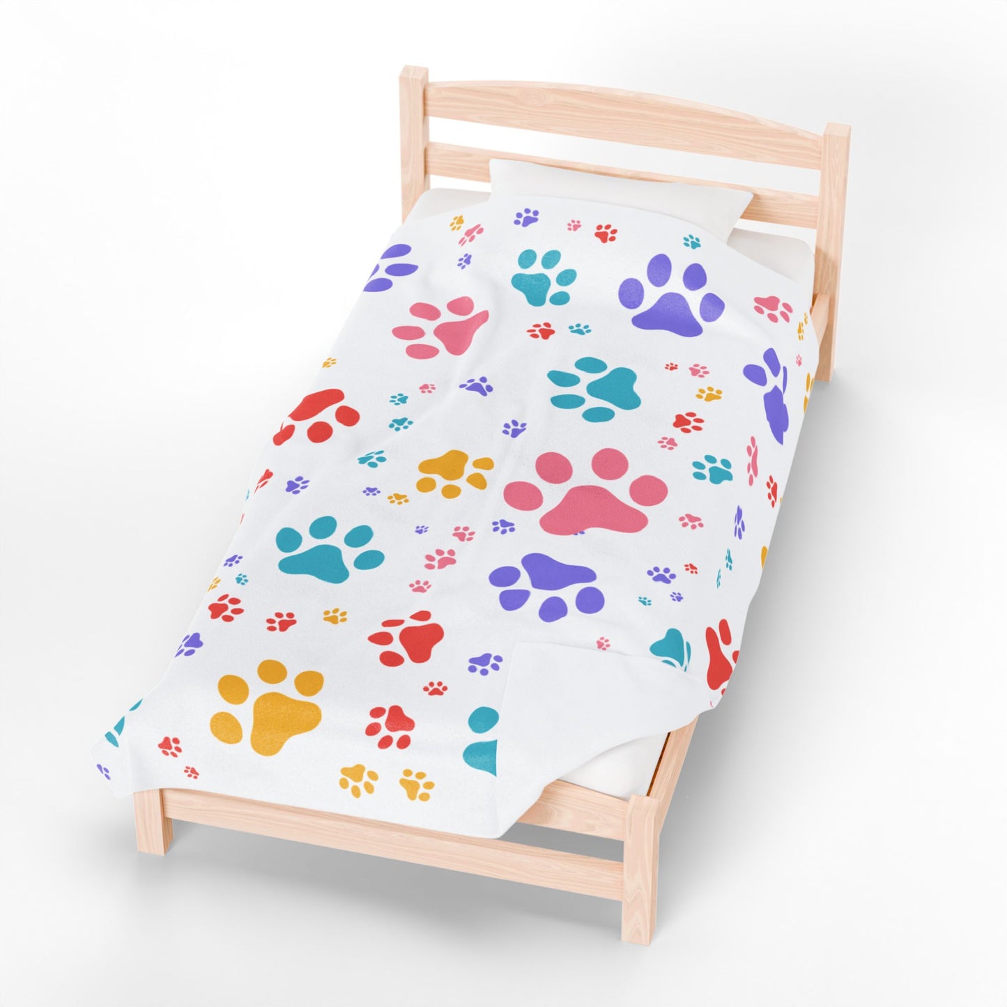 Paw Print Blanket – Cozy Dog Lover Gift, Pet-Themed Throw Blanket in 3 Sizes for National Dog Day & Year-Round Snuggles