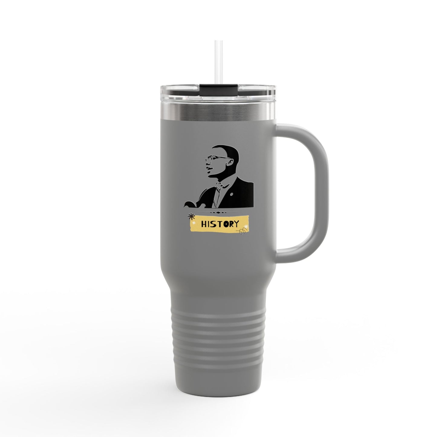 40oz Insulated Travel Mug Black History Month Tumbler with Lid and Straw, Leakproof Stainless Steel Keeps Drinks Hot & Cold, XL Water Cup