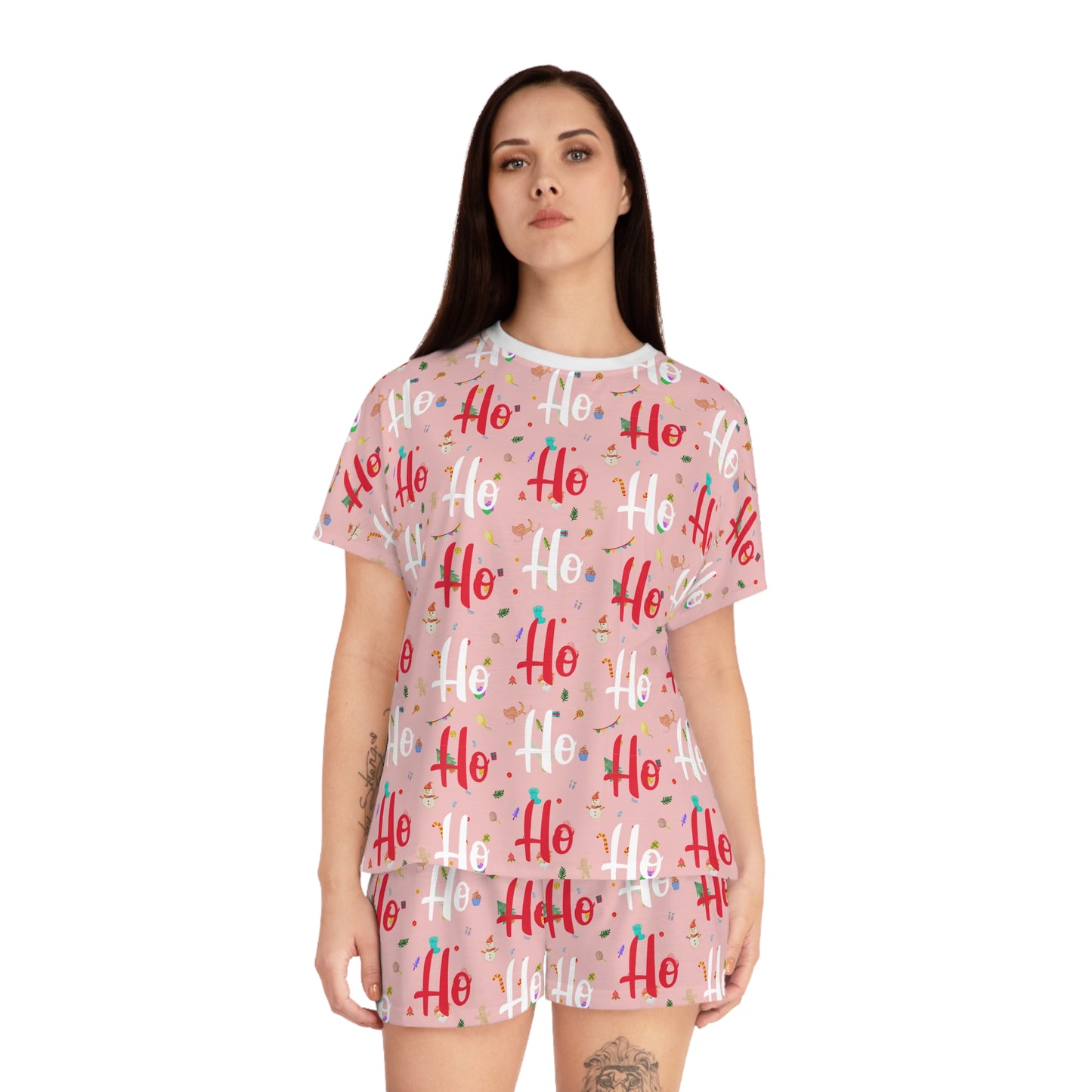 Ho Ho Ho Christmas Pajamas Set Womens Holiday Sleepwear Festive Loungewear Gift