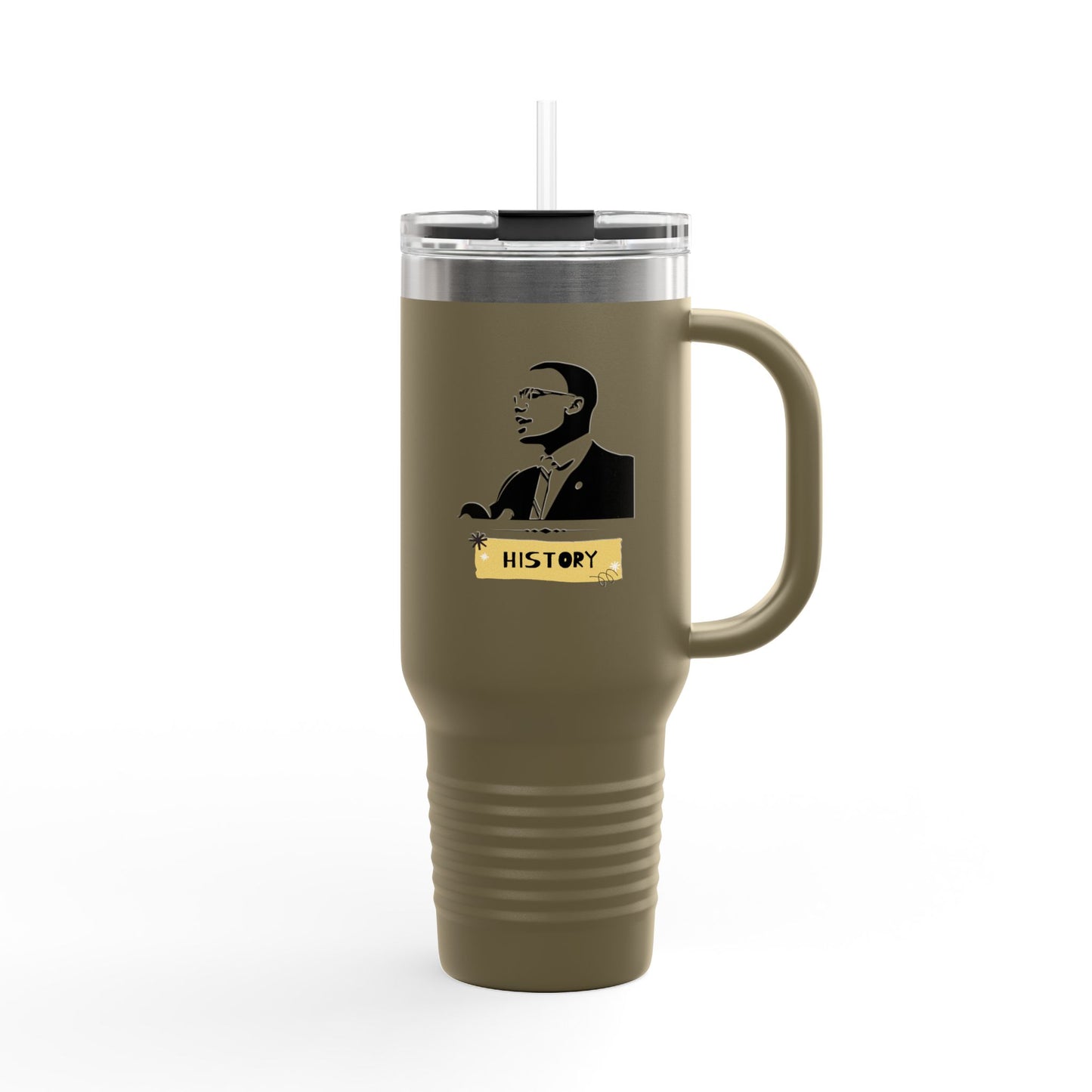 40oz Insulated Travel Mug Black History Month Tumbler with Lid and Straw, Leakproof Stainless Steel Keeps Drinks Hot & Cold, XL Water Cup