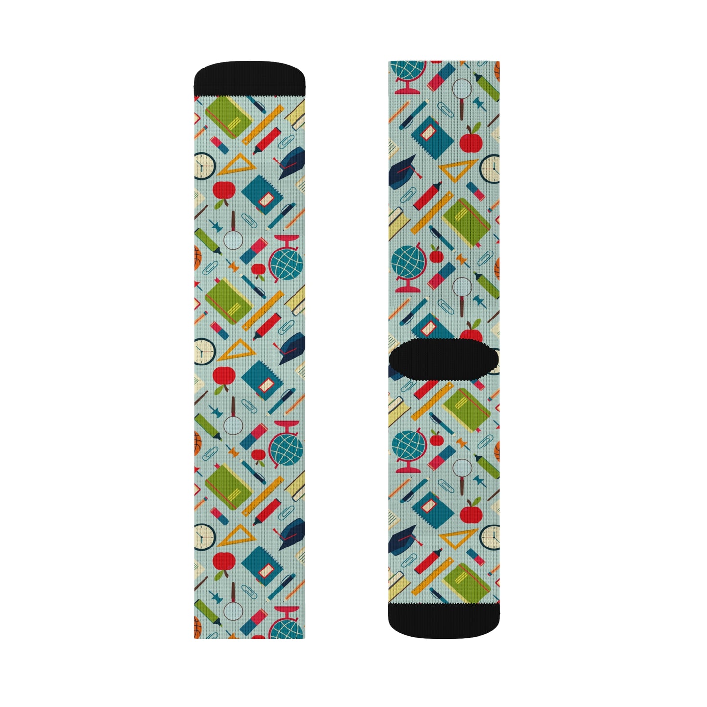Back-to-School Pattern Socks – Unisex Crew Socks for Teachers, Students & Moms | Cute Gift for First Day of School