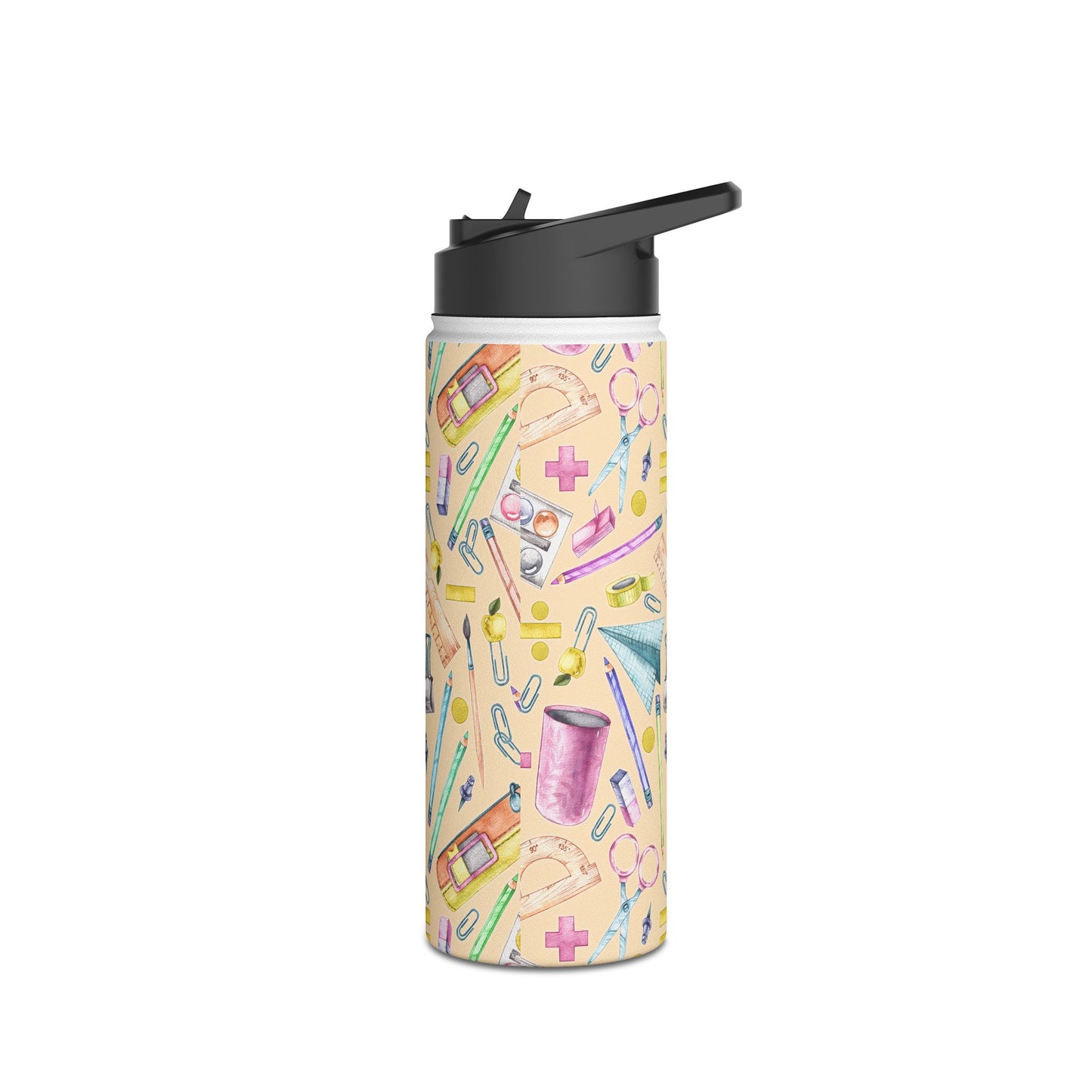 Back-to-School Stainless Steel Water Bottle – Cute School Supplies Design, BPA-Free, Leakproof, Hot & Cold