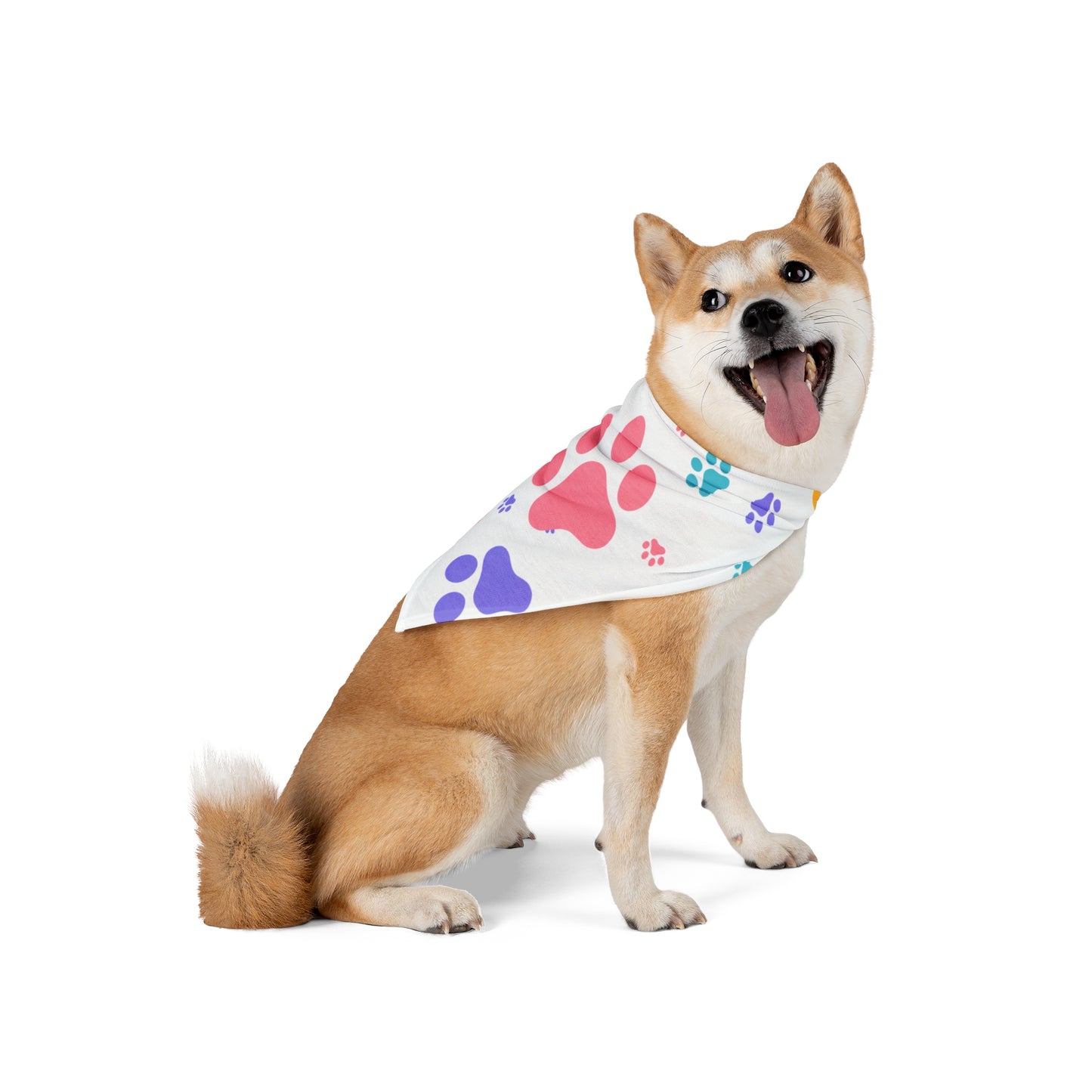 Paw Print Dog Bandana - Colorful Pet Accessory for Small & Medium Dogs National Dog Day Gift Idea