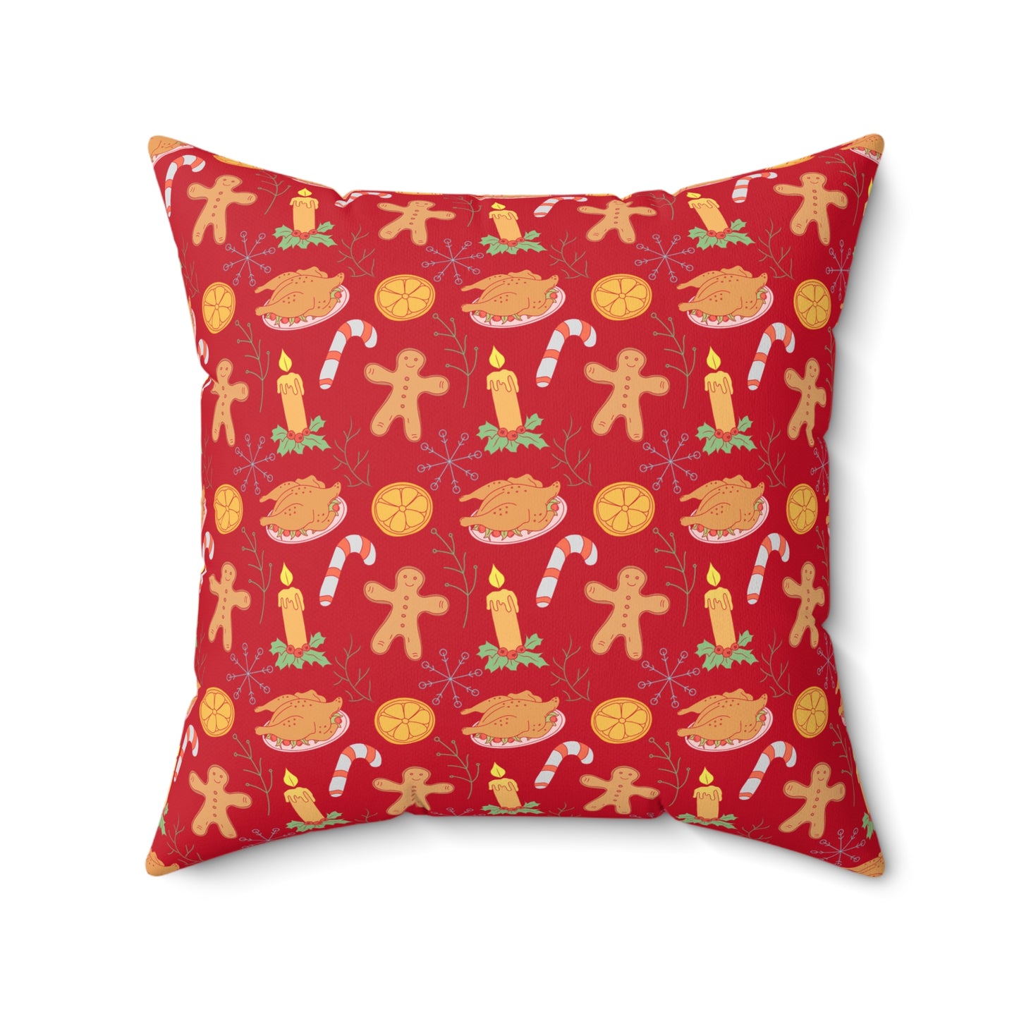 Traditional Red Christmas Throw Pillow | Classic Holiday Home Decor