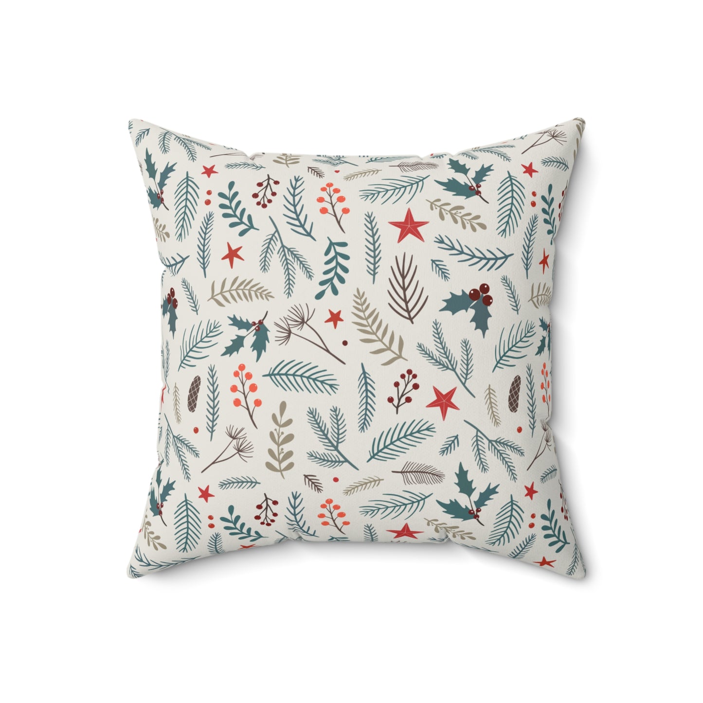 Festive Botanical Christmas Throw Pillow | Elegant Holiday Home Decor