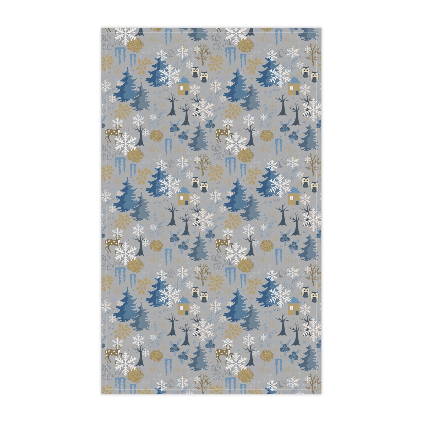 Winter Woodland Christmas Kitchen Towel : Festive Rustic Decor for Your Holiday Kitchen