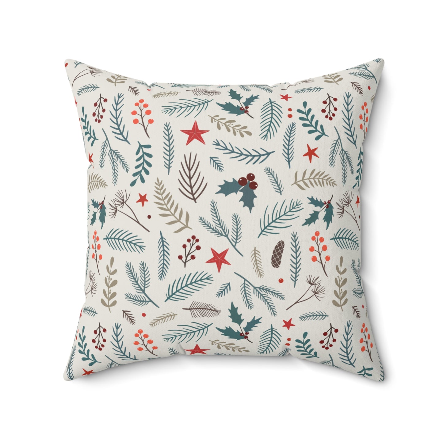 Festive Botanical Christmas Throw Pillow | Elegant Holiday Home Decor