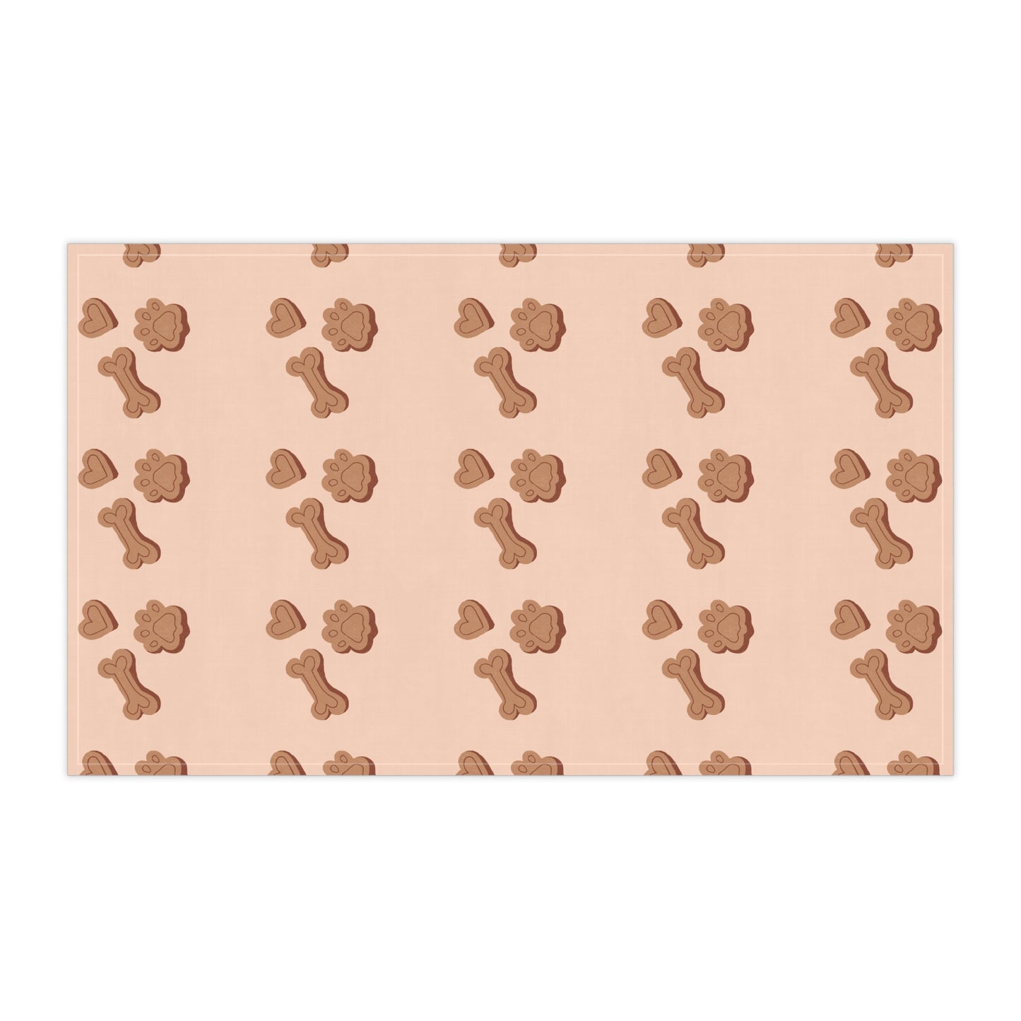 Dog Treat Pattern Tea Towel | Cute Dog Kitchen Towel in Cotton or Polyester – National Dog Day Decor