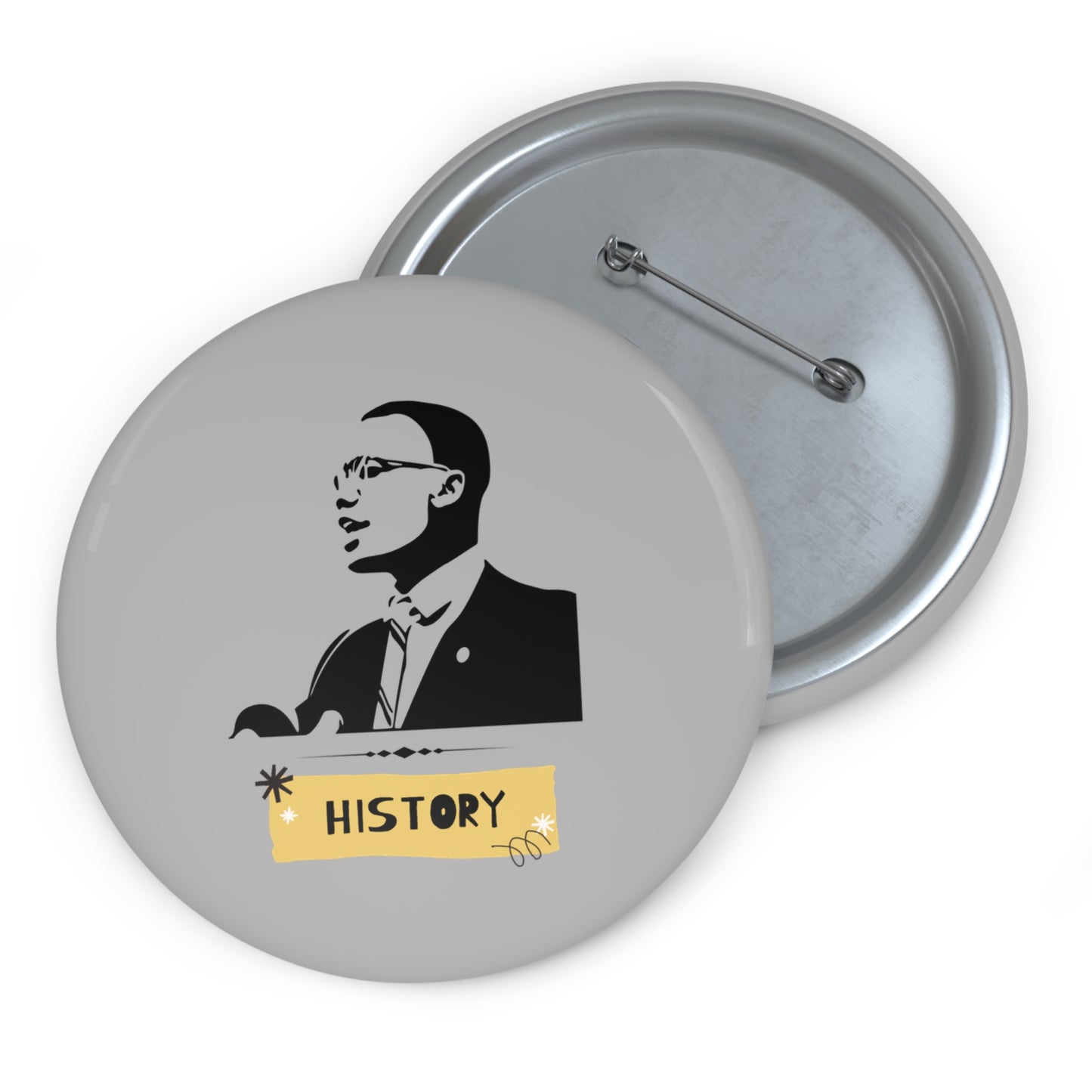 Malcolm X Black History Month Pin Civil Rights Button, Black Pride Badge, Activist Lapel Pin, Protest Pin, Historical Leader Pin