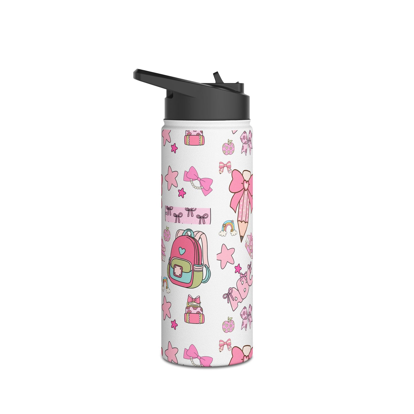 Kawaii Back-to-School Stainless Steel Water Bottle – Keeps Drinks Hot 12hrs, Cold 24hrs