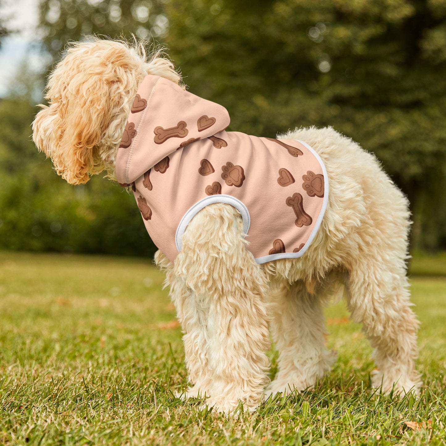 Dog Bone & Paw Print Hoodie – Cozy Custom Pet Sweatshirt for Stylish Pups