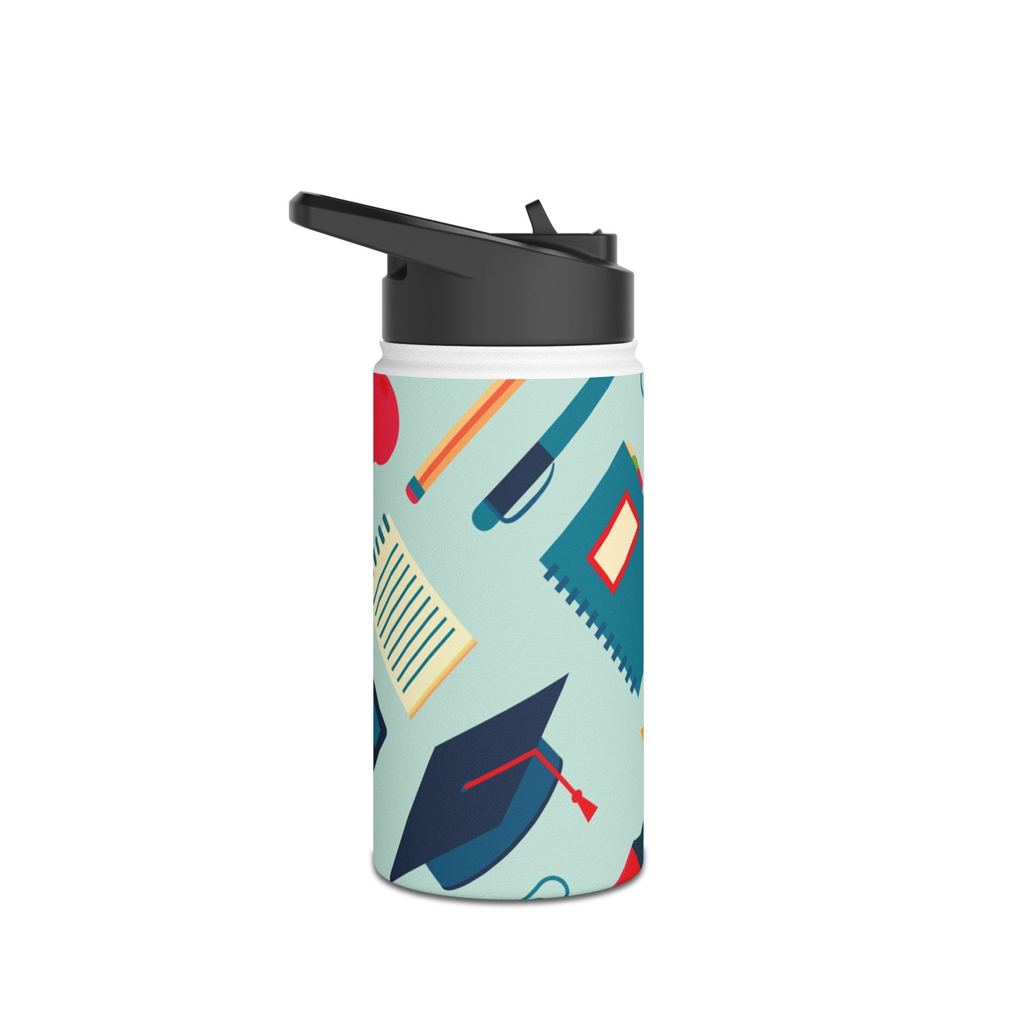 Back-to-School Stainless Steel Water Bottle – Double Wall, Leak-Proof, Fun Academic Design – 3 Sizes