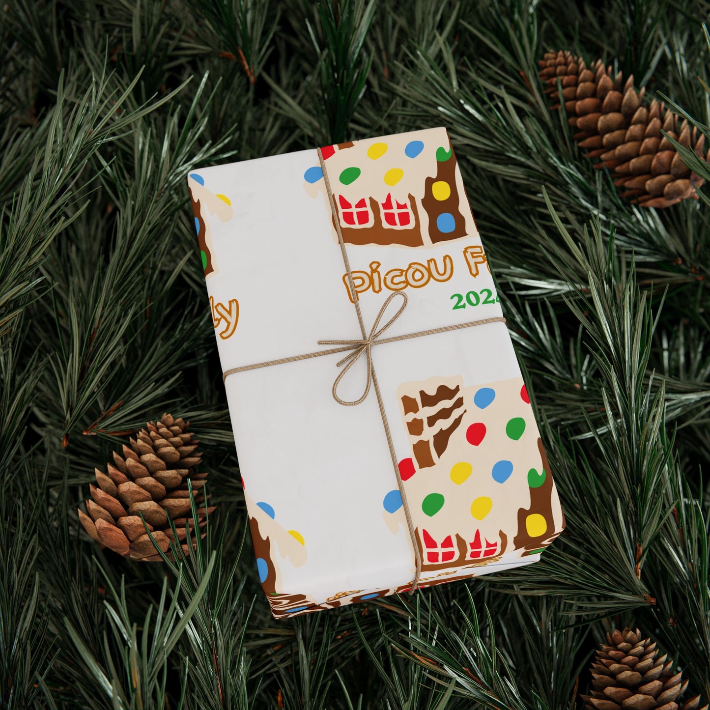 Personalized Gingerbread House Wrapping Paper : Custom Family Name Holiday Gift Wrap, Perfect for Christmas Gifts
