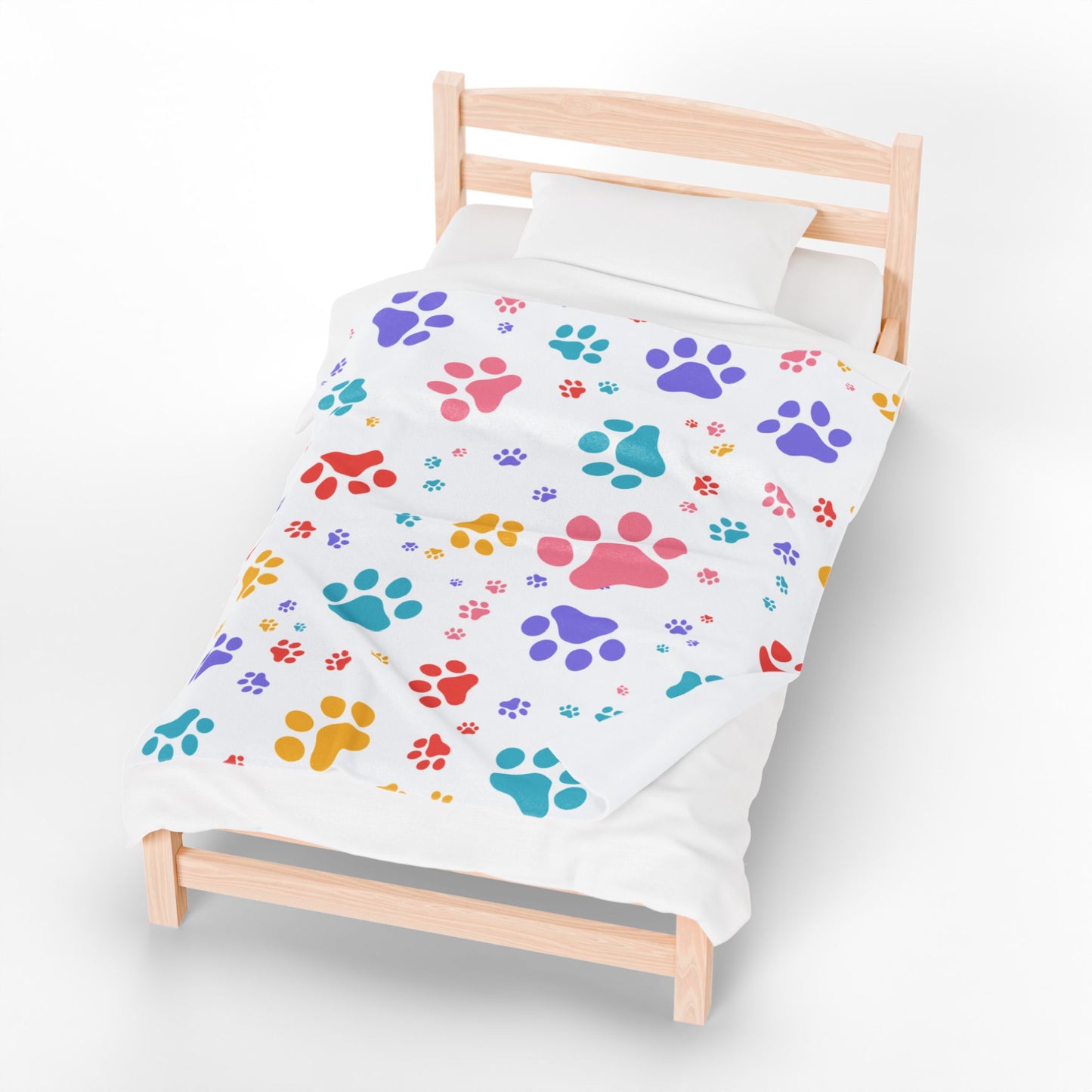 Paw Print Blanket – Cozy Dog Lover Gift, Pet-Themed Throw Blanket in 3 Sizes for National Dog Day & Year-Round Snuggles