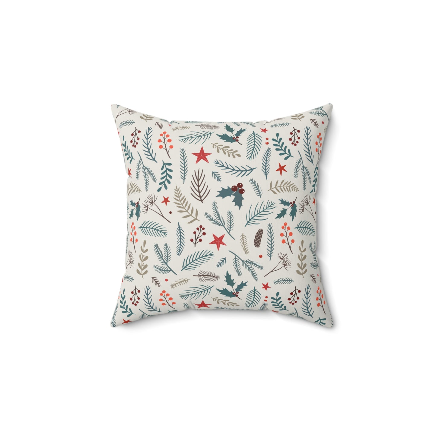 Festive Botanical Christmas Throw Pillow | Elegant Holiday Home Decor