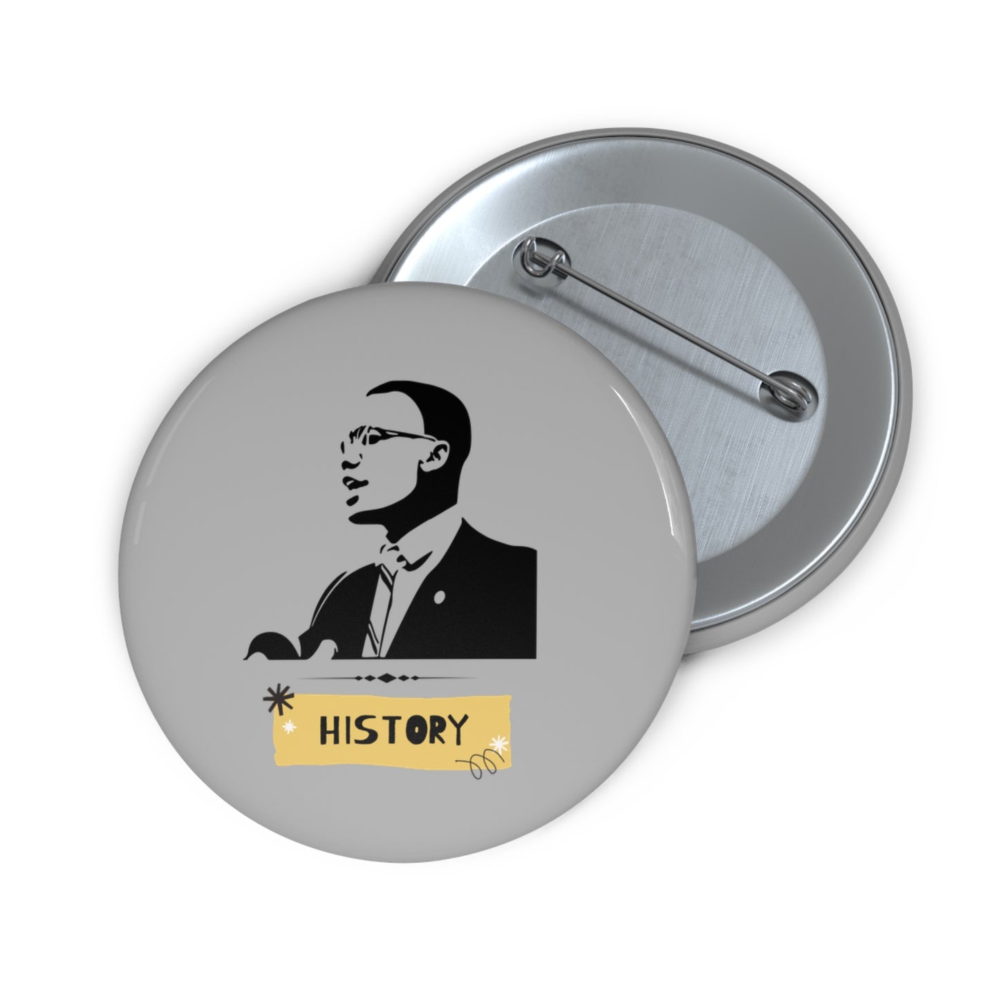 Malcolm X Black History Month Pin Civil Rights Button, Black Pride Badge, Activist Lapel Pin, Protest Pin, Historical Leader Pin